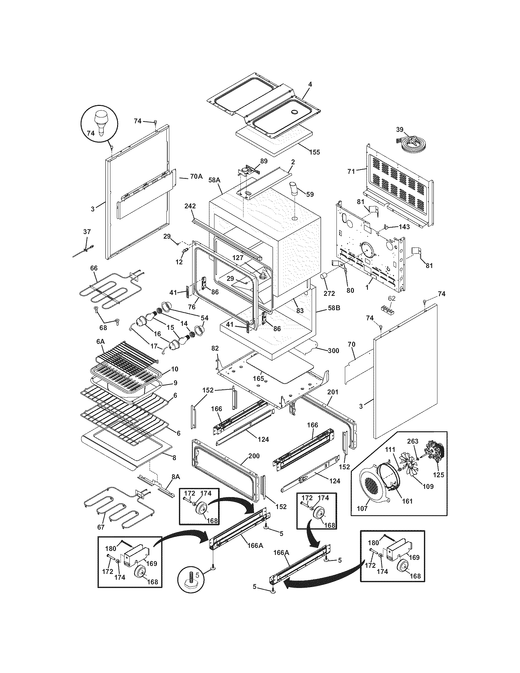 Frigidaire PGLEF365ES3 body diagram