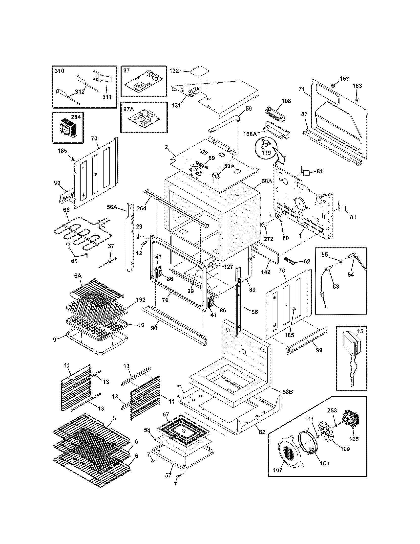Kenmore Pro 79041003600 body diagram