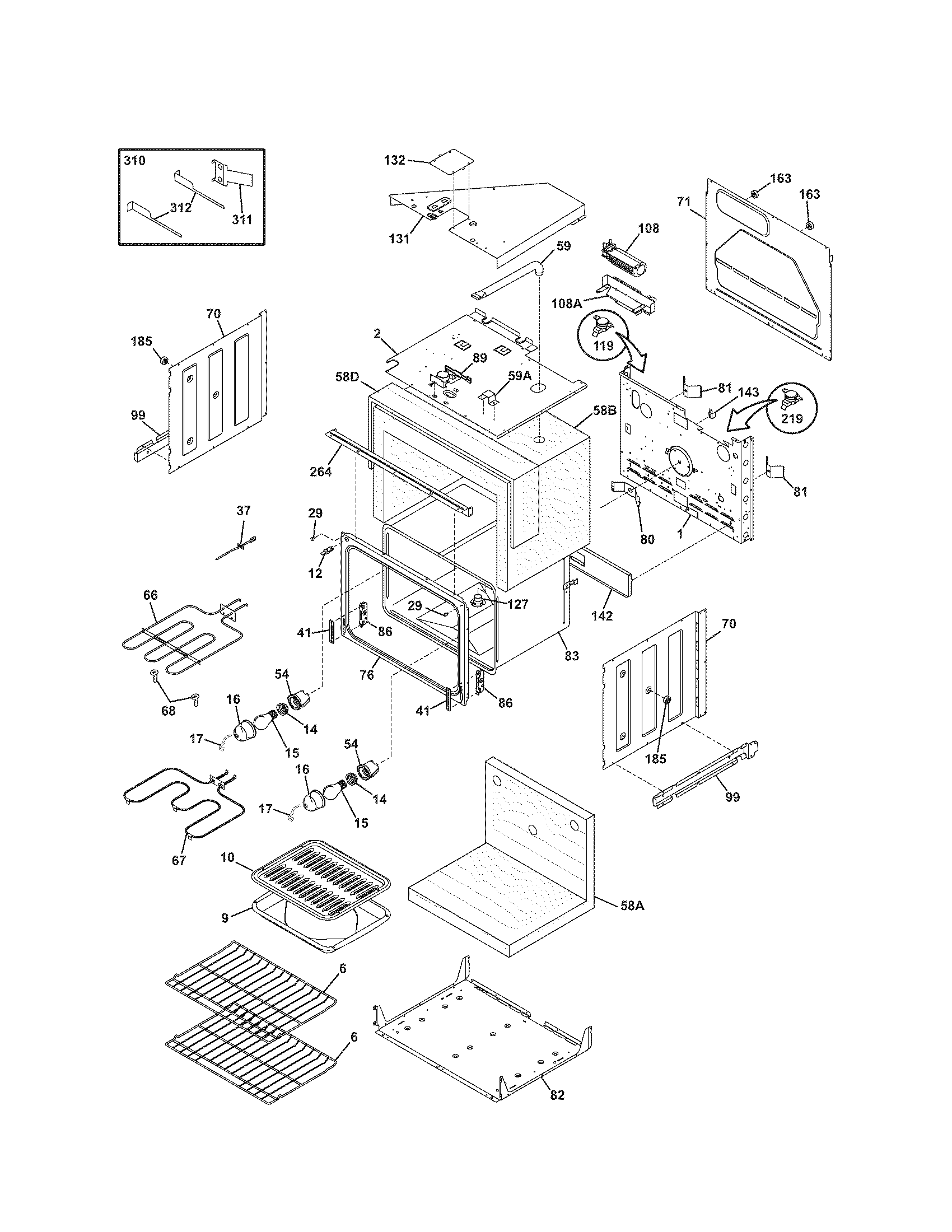 Kenmore 79047773404 upper oven diagram