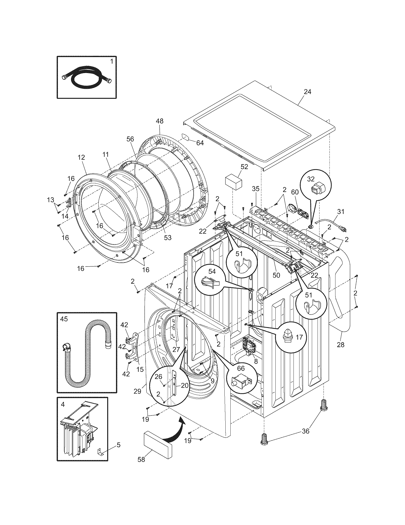 Frigidaire ATF7000ES1 cabinet/top diagram