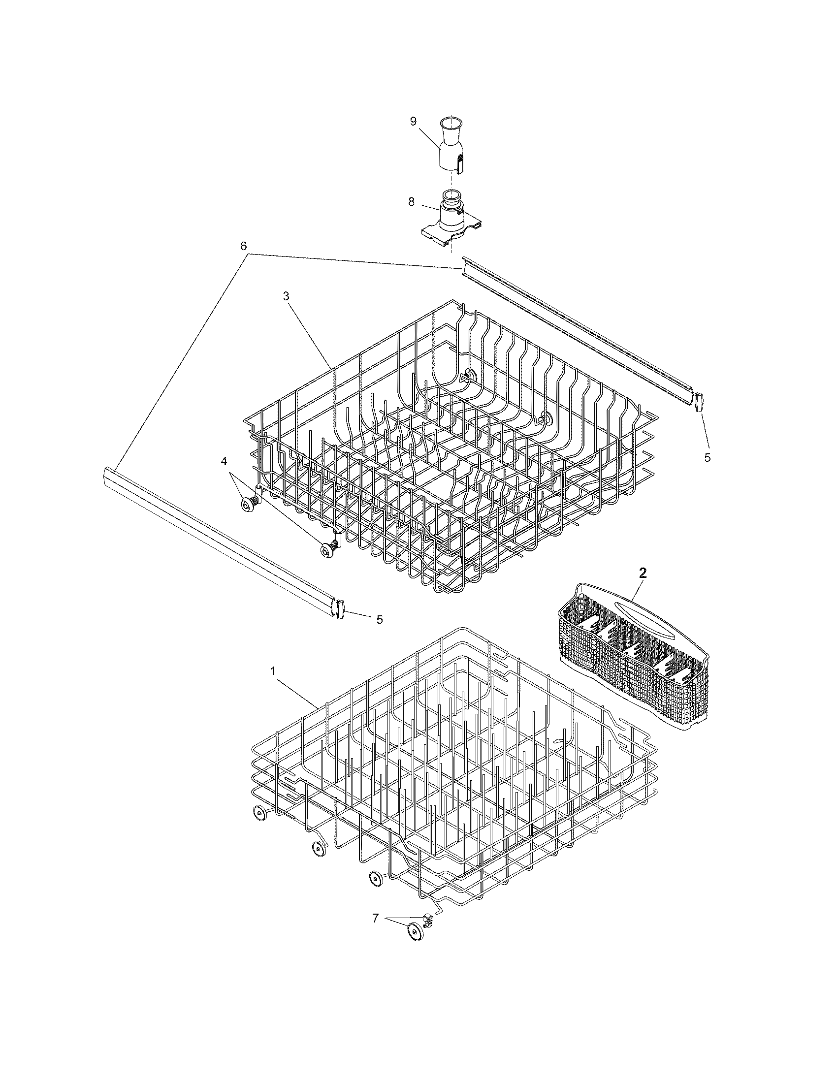 Frigidaire FDB1050REQ2 racks diagram