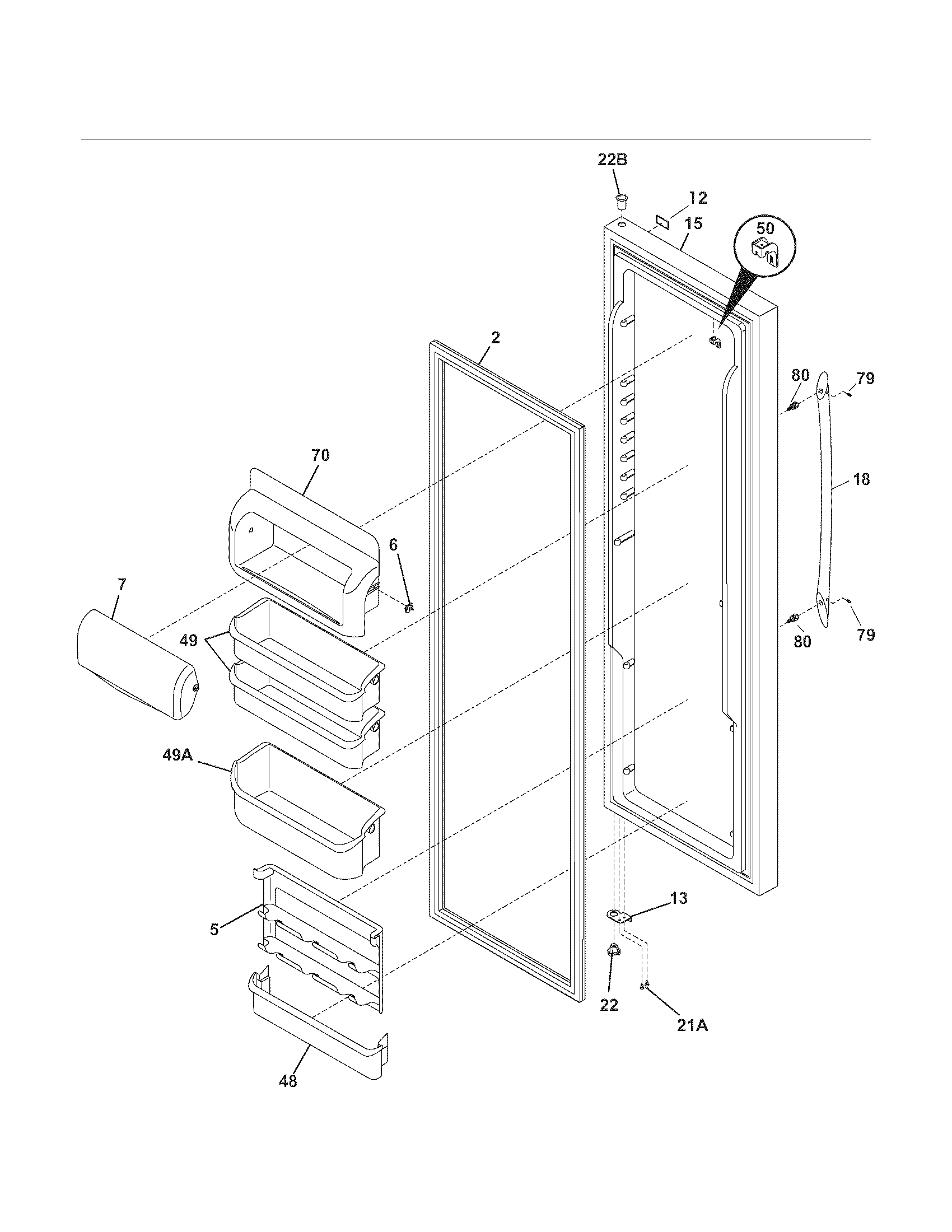 Kenmore Elite 25344503600 refrigerator door diagram