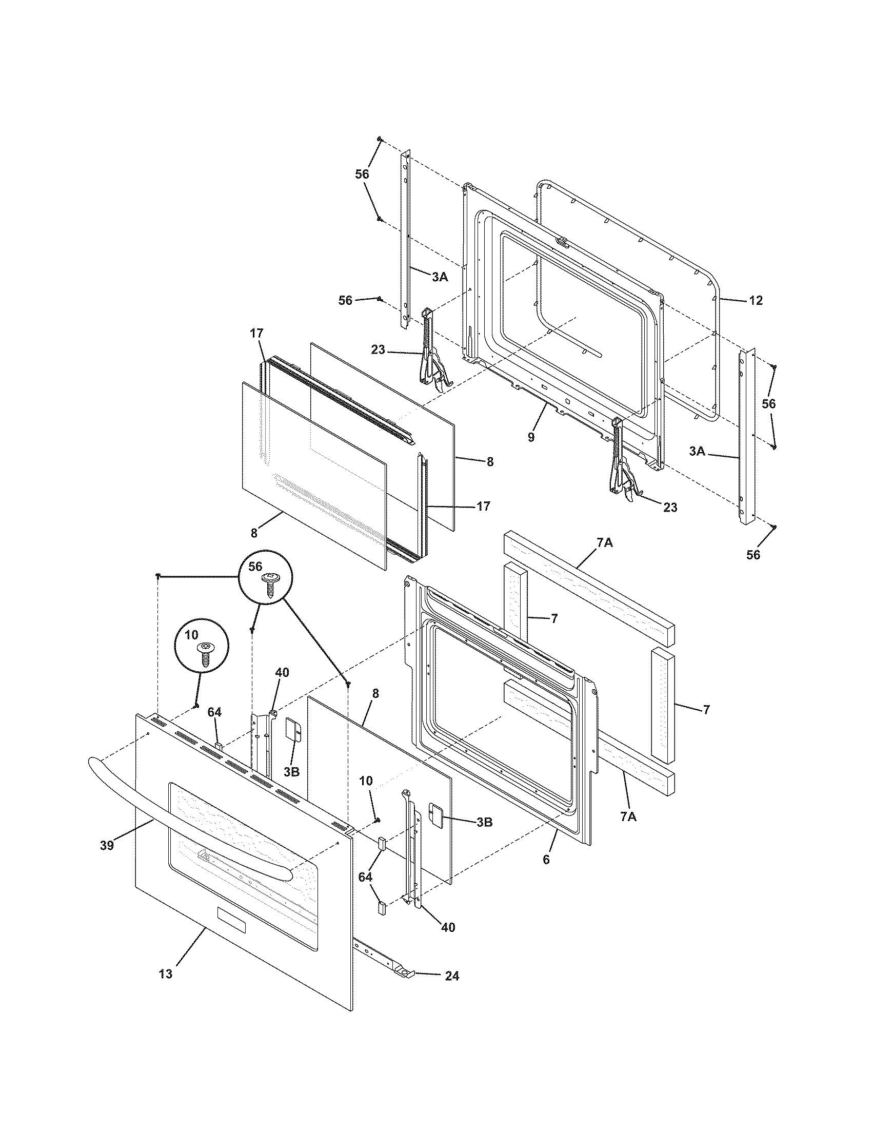 Kenmore Elite 79047893601 door diagram