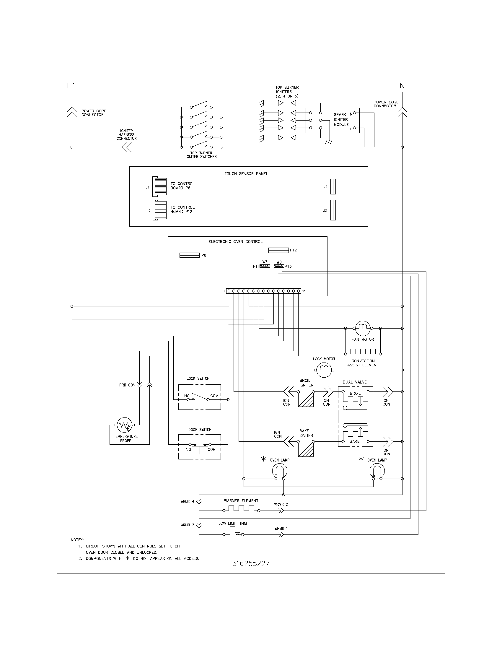Kenmore Elite 79079213302 wiring schematic diagram