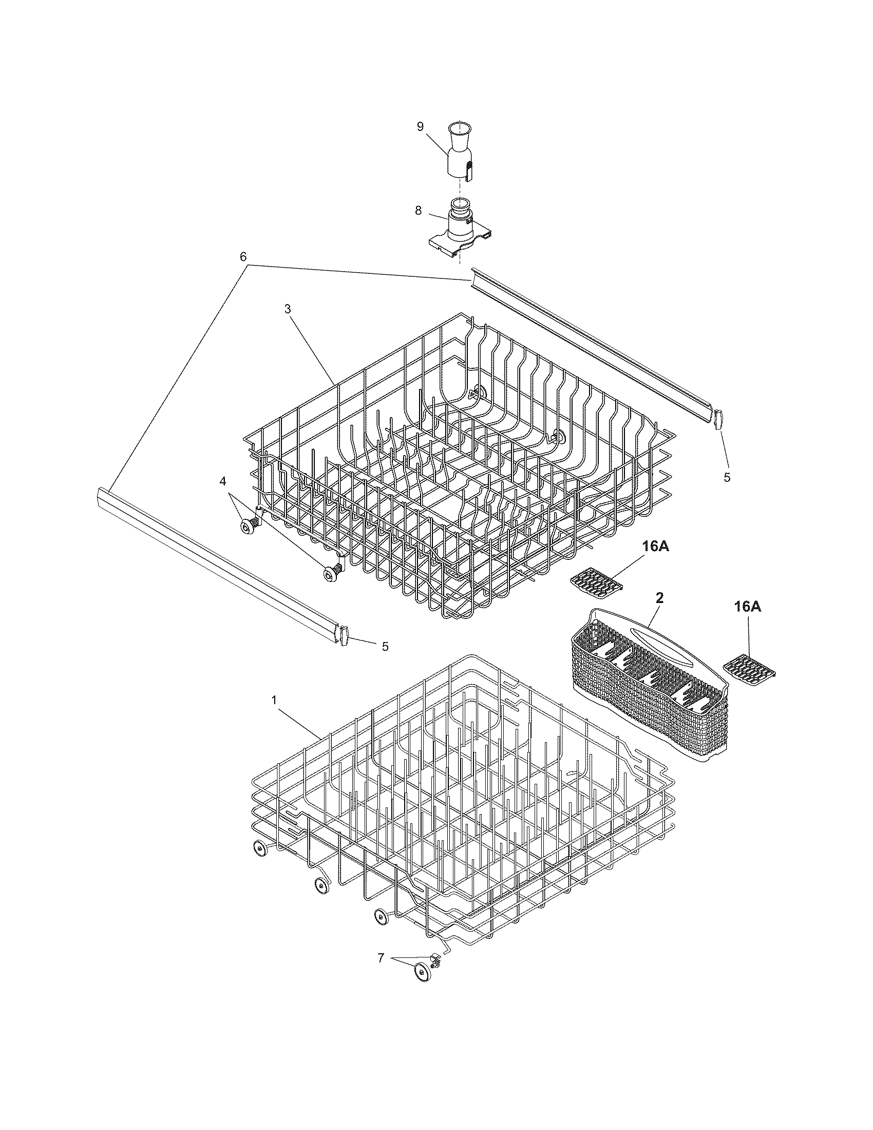 Frigidaire FDB1051REQ2 racks diagram