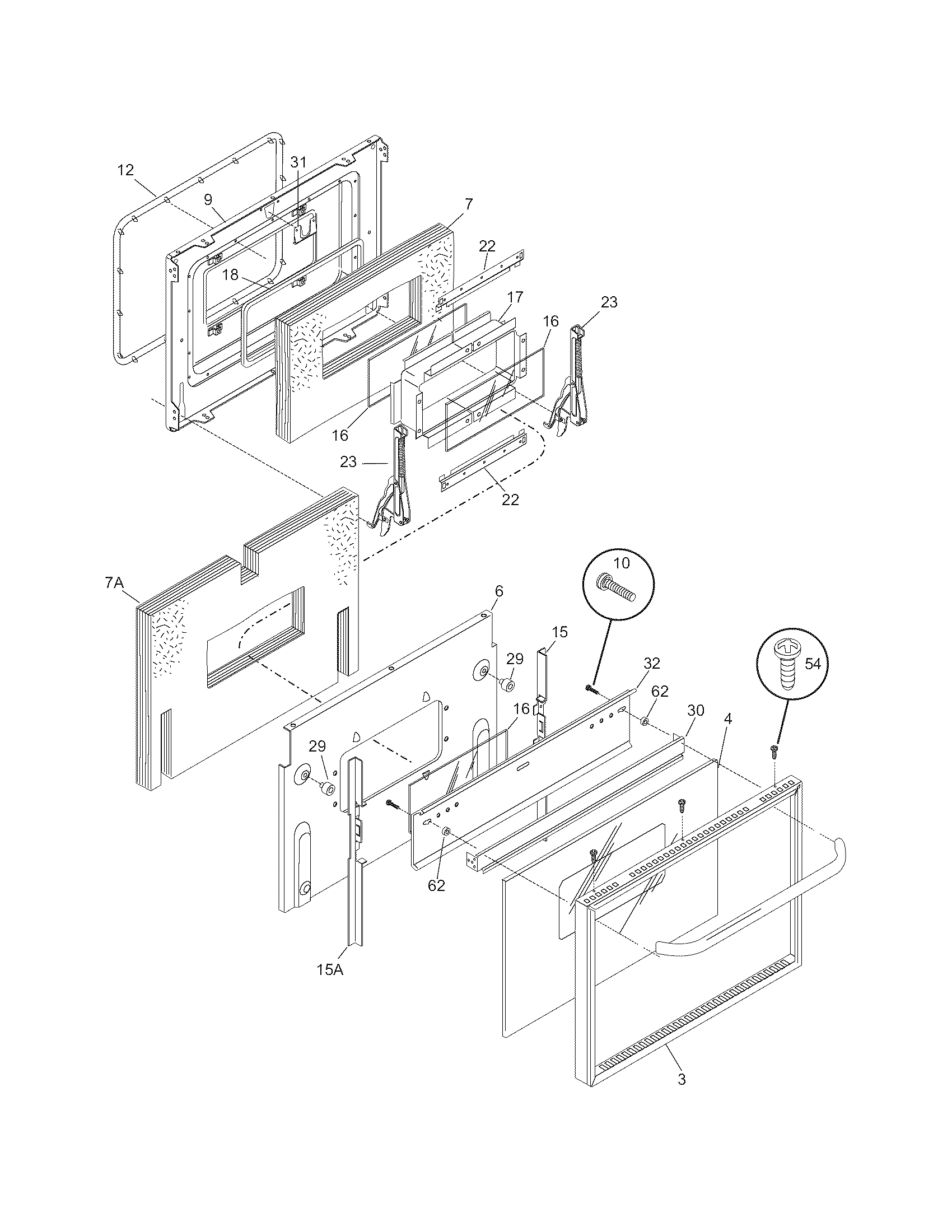 Frigidaire CFEF272DS4 door diagram