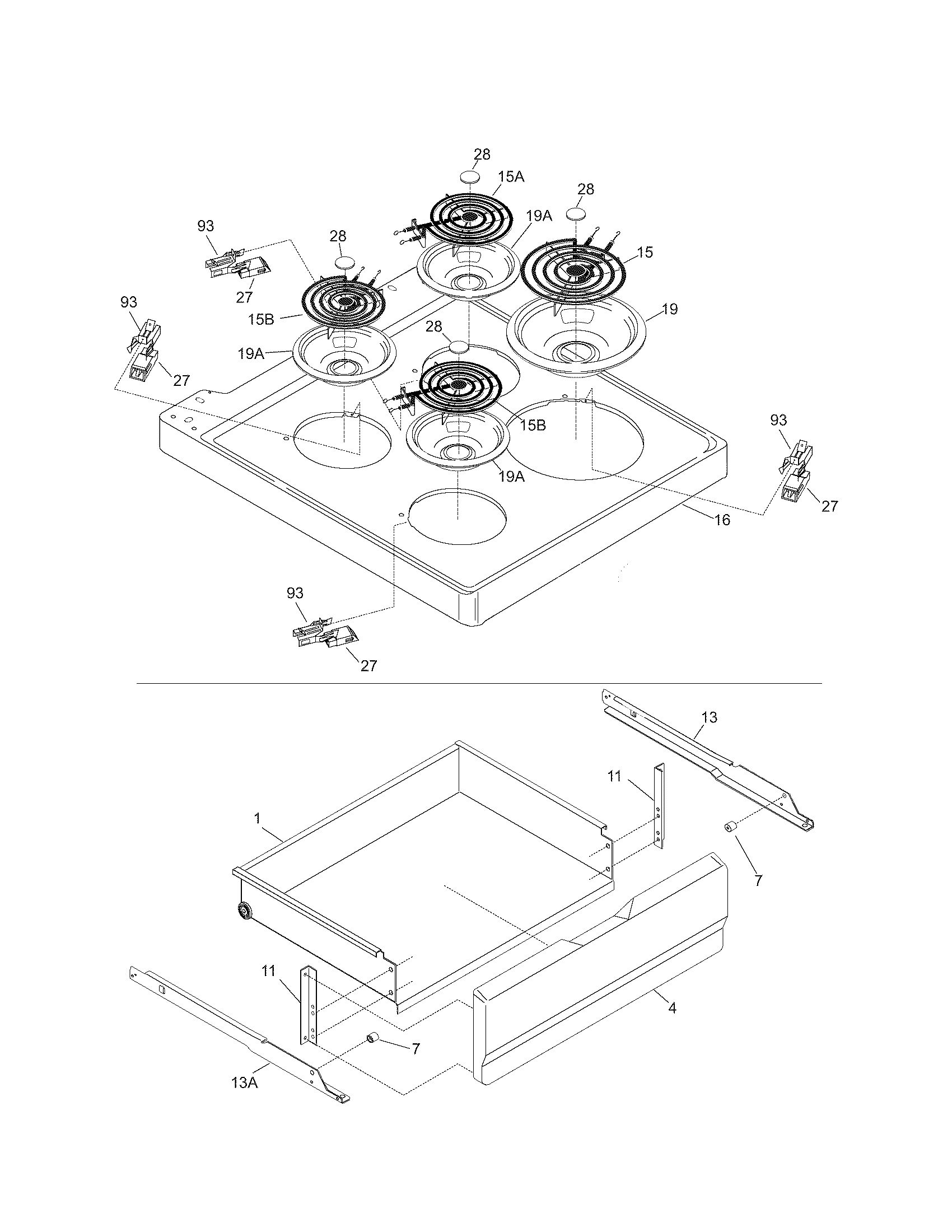 Kenmore 79090102203 top/drawer diagram
