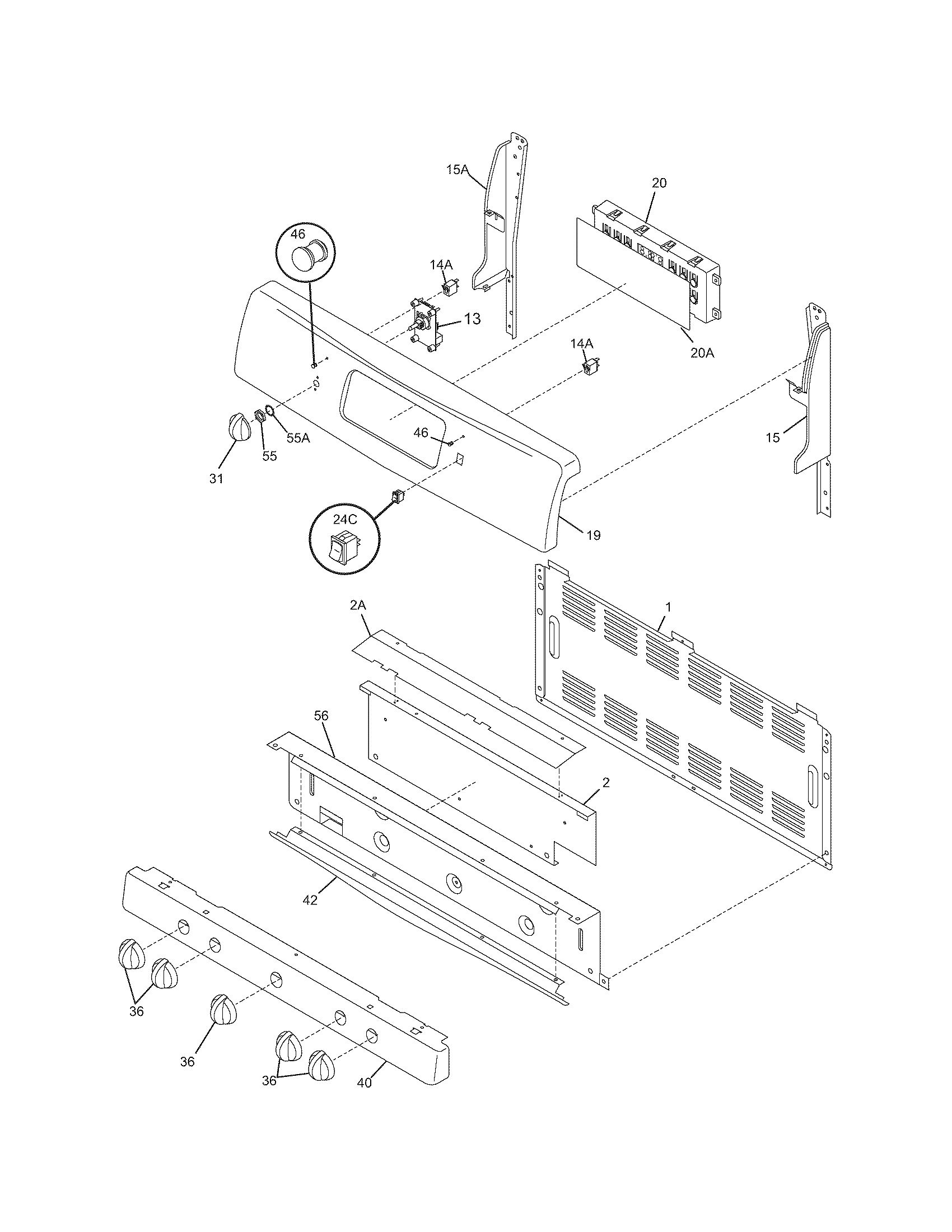 Frigidaire FGFBMZ96FCB backguard diagram