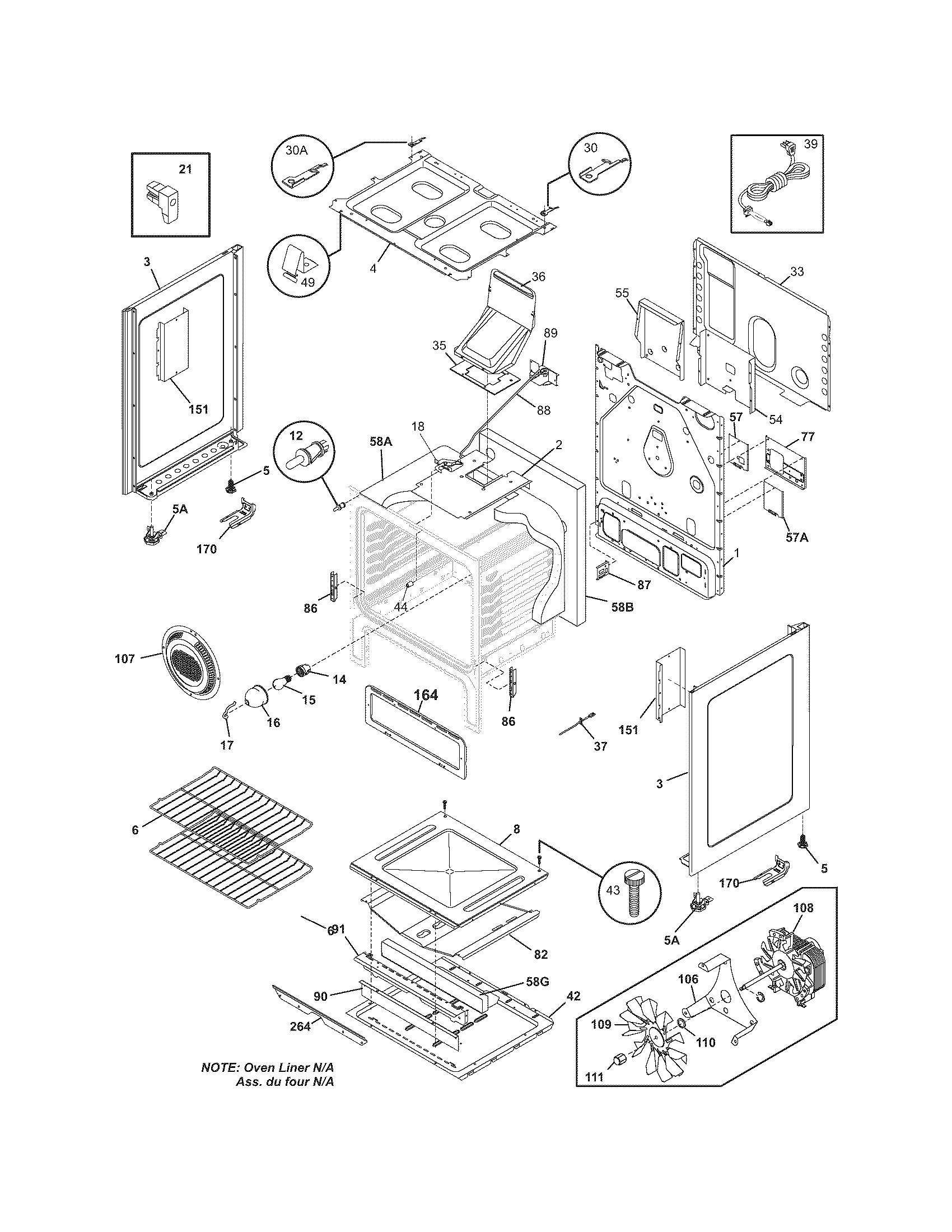 Frigidaire FGFBMZ96FCB body diagram