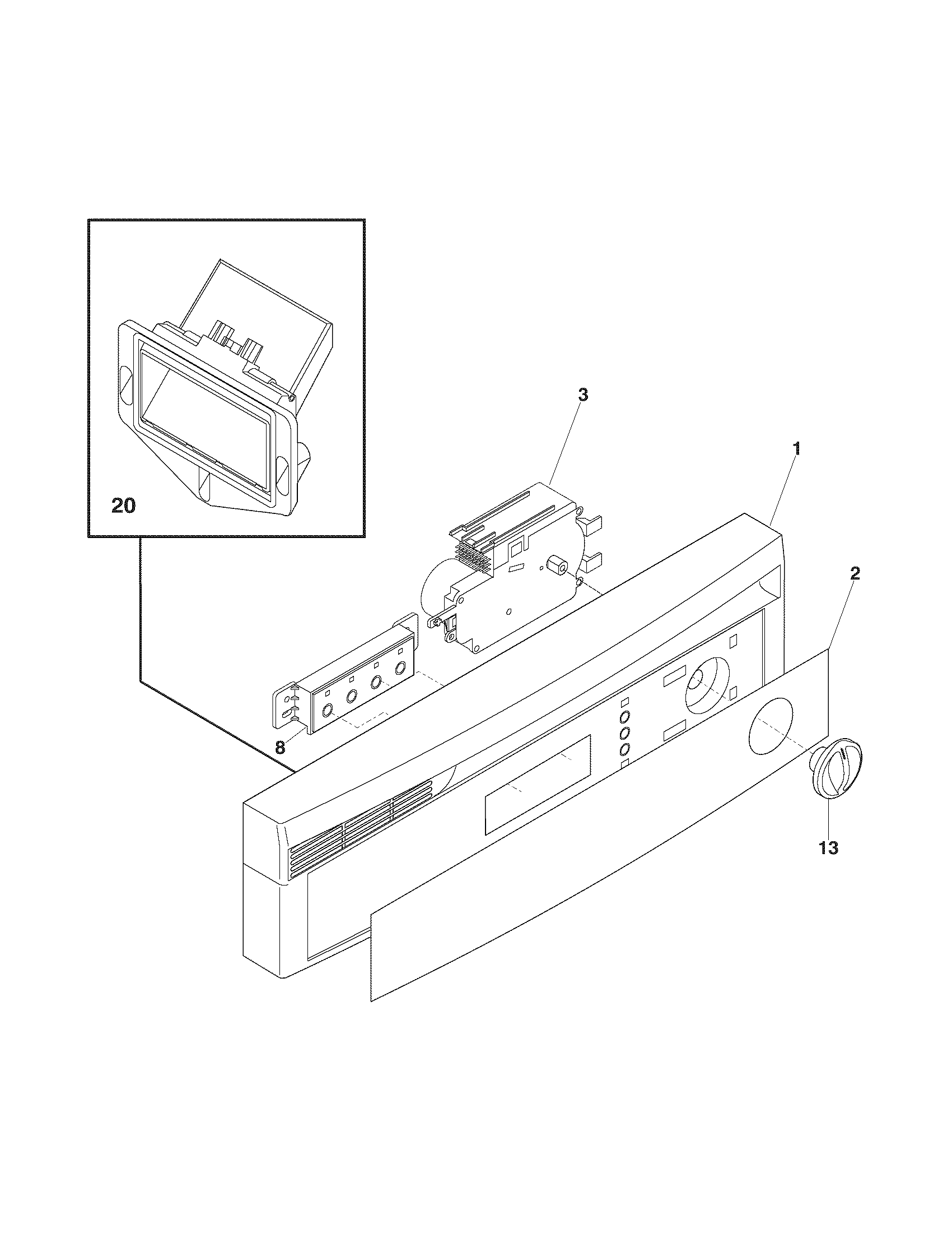 Frigidaire FDBB240FS1 control panel diagram