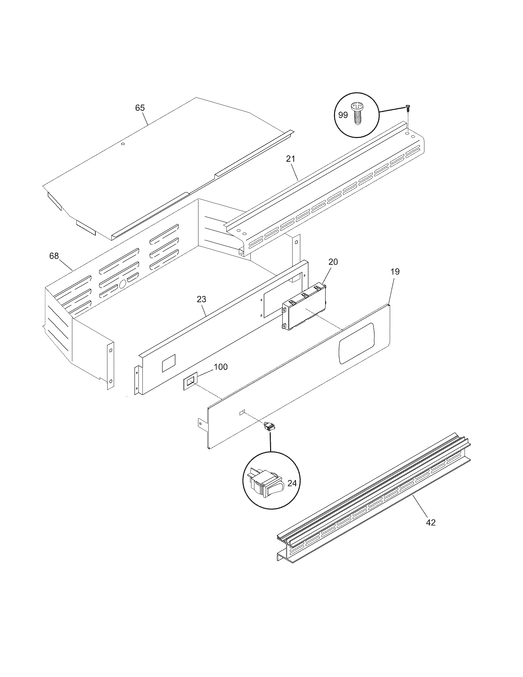 Frigidaire FGB24L2ABB control panel diagram