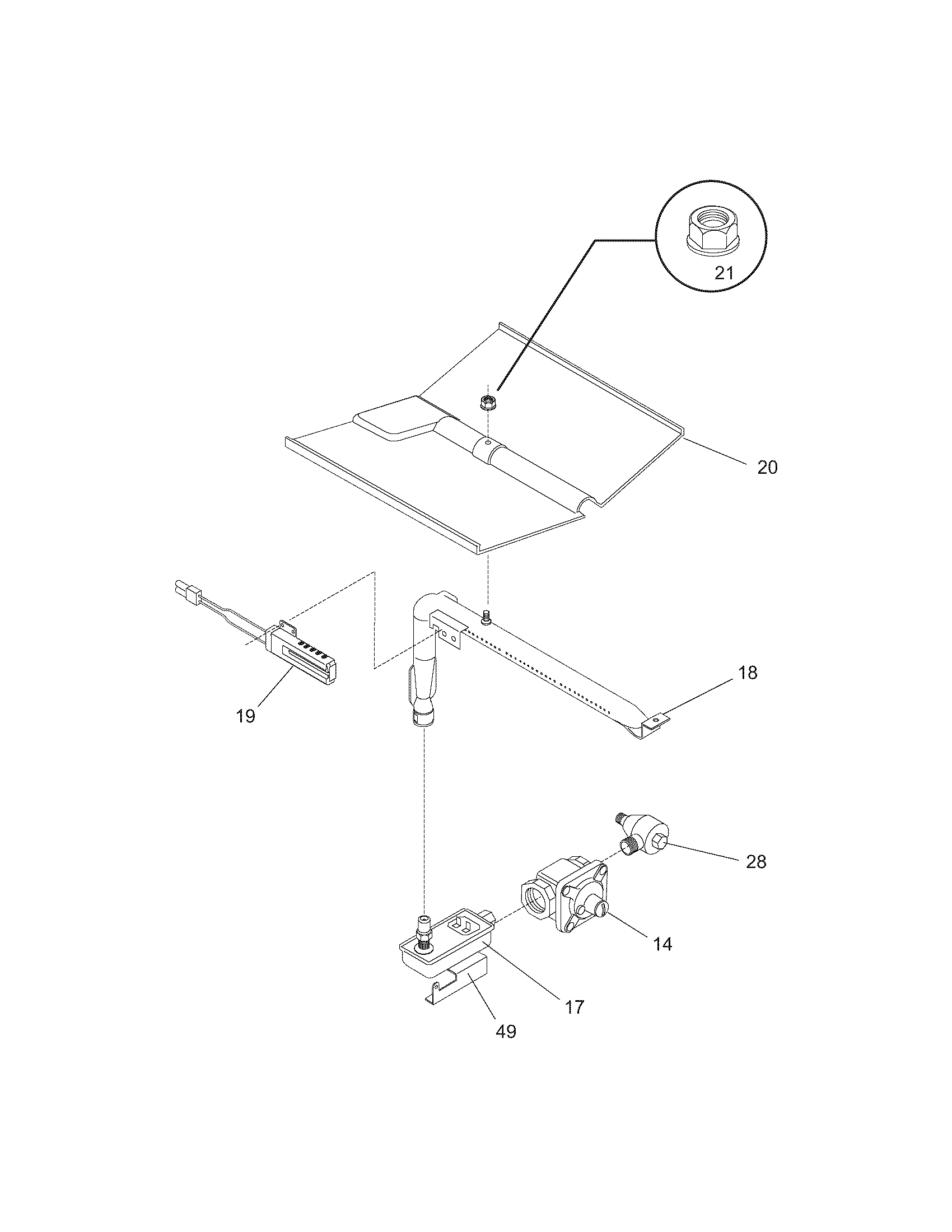 Frigidaire FGB24L2ABB burner diagram