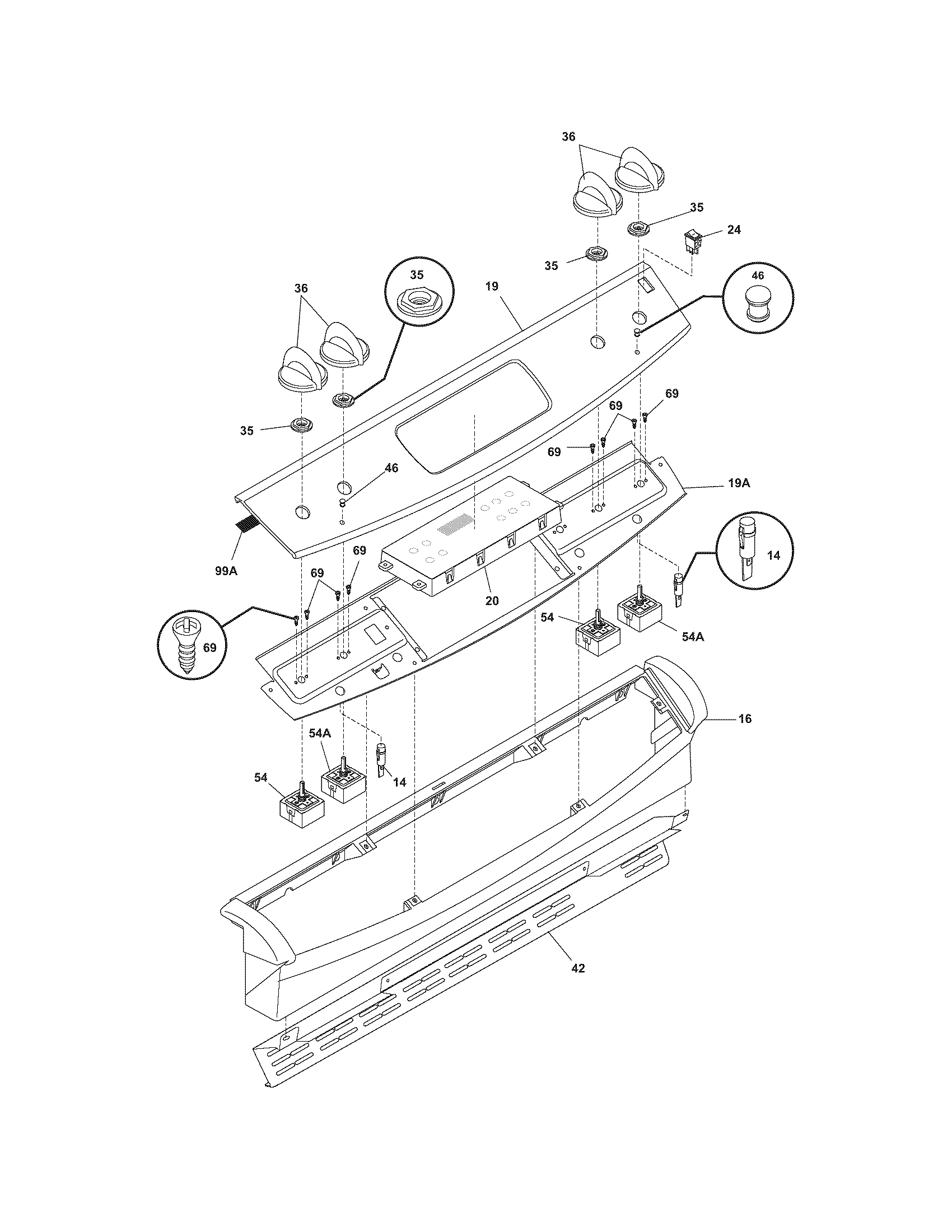 Frigidaire FES300ESC backguard diagram