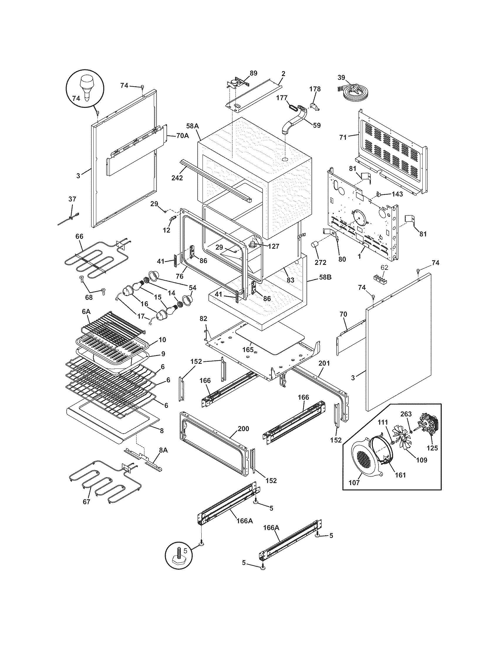 Crosley BES384EB2 body diagram
