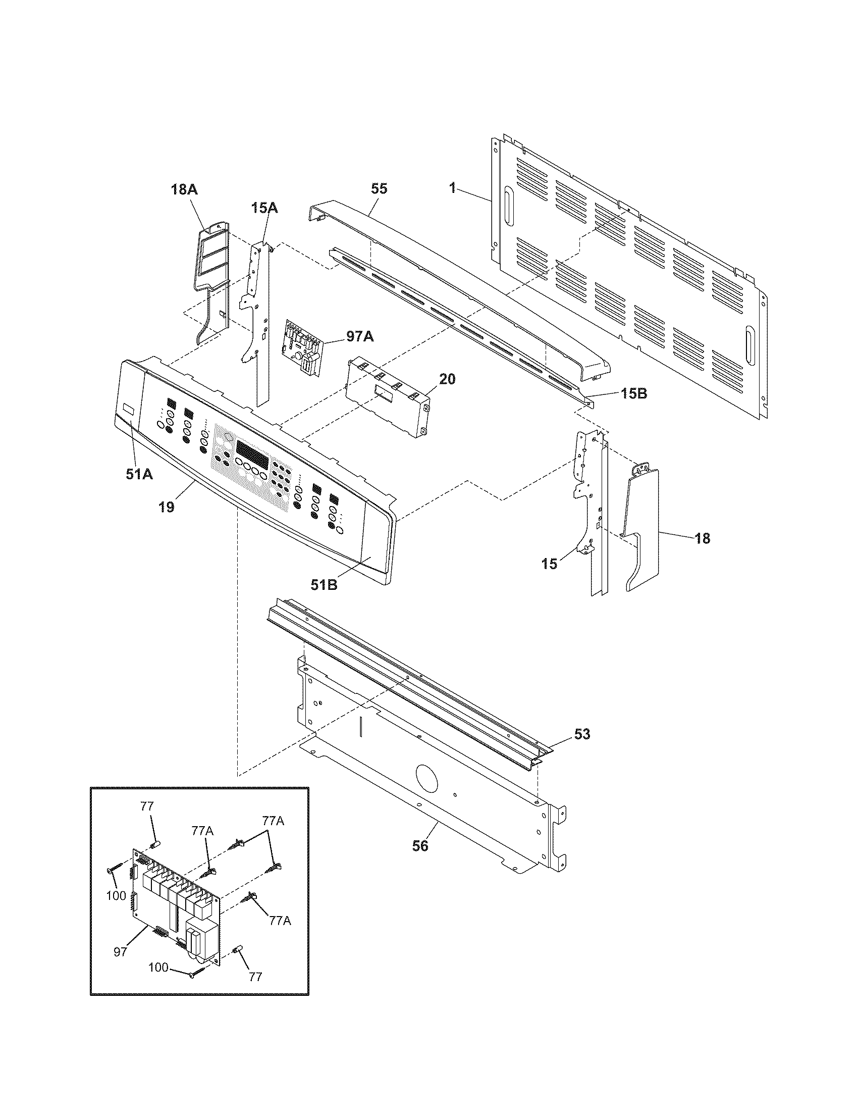 Kenmore Elite 7909912440B backguard diagram