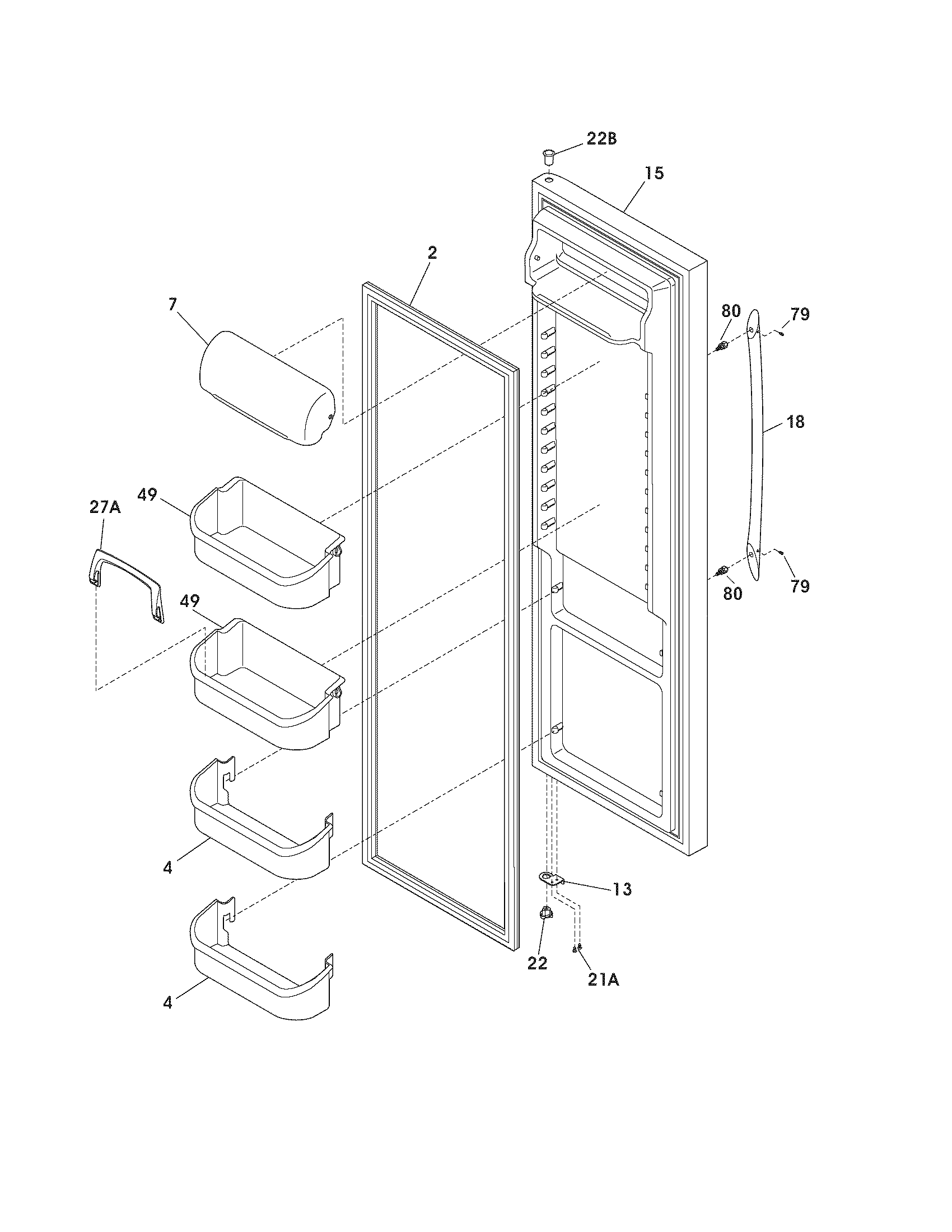 Frigidaire FRS6LC8FS3 refrigerator door diagram