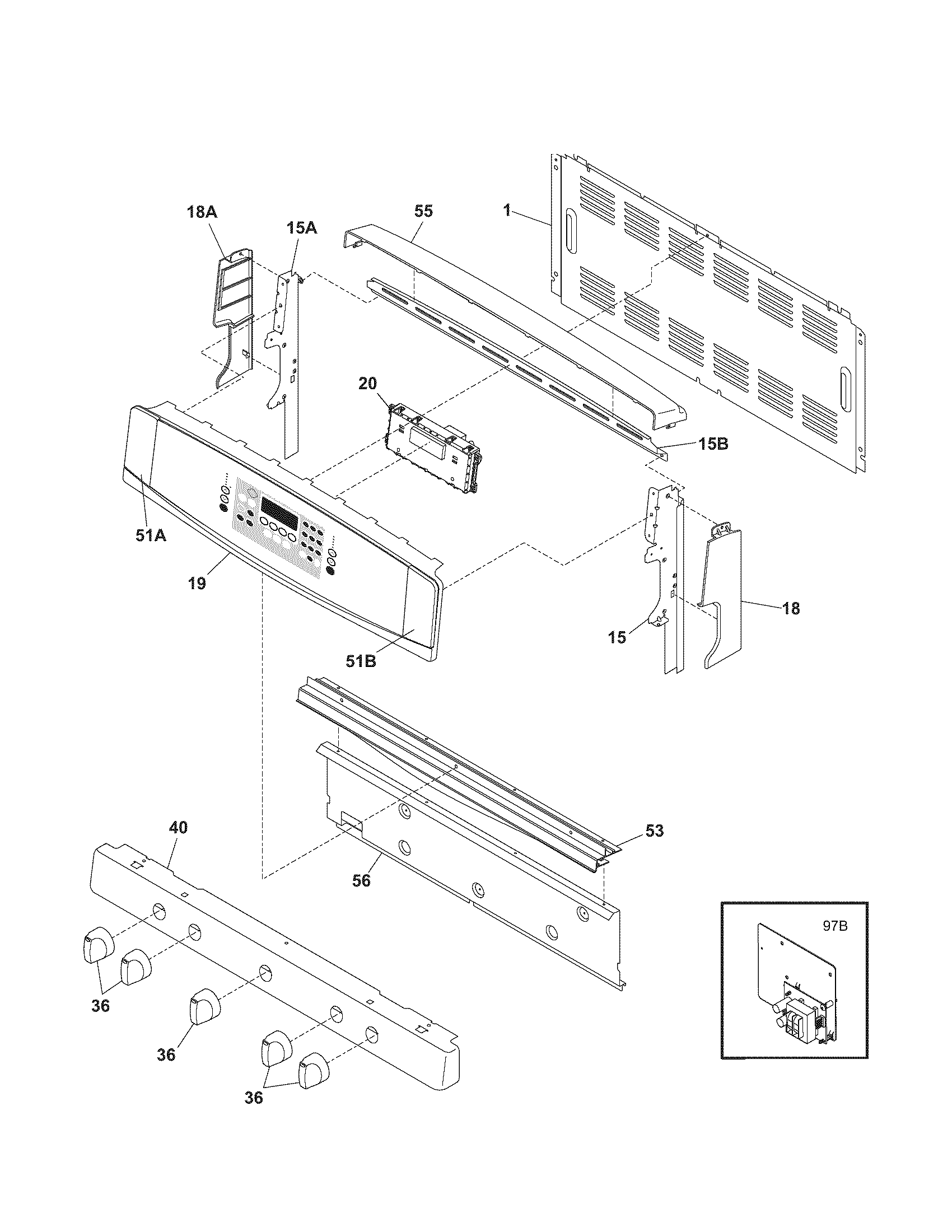 Kenmore Elite 79079424600 backguard diagram