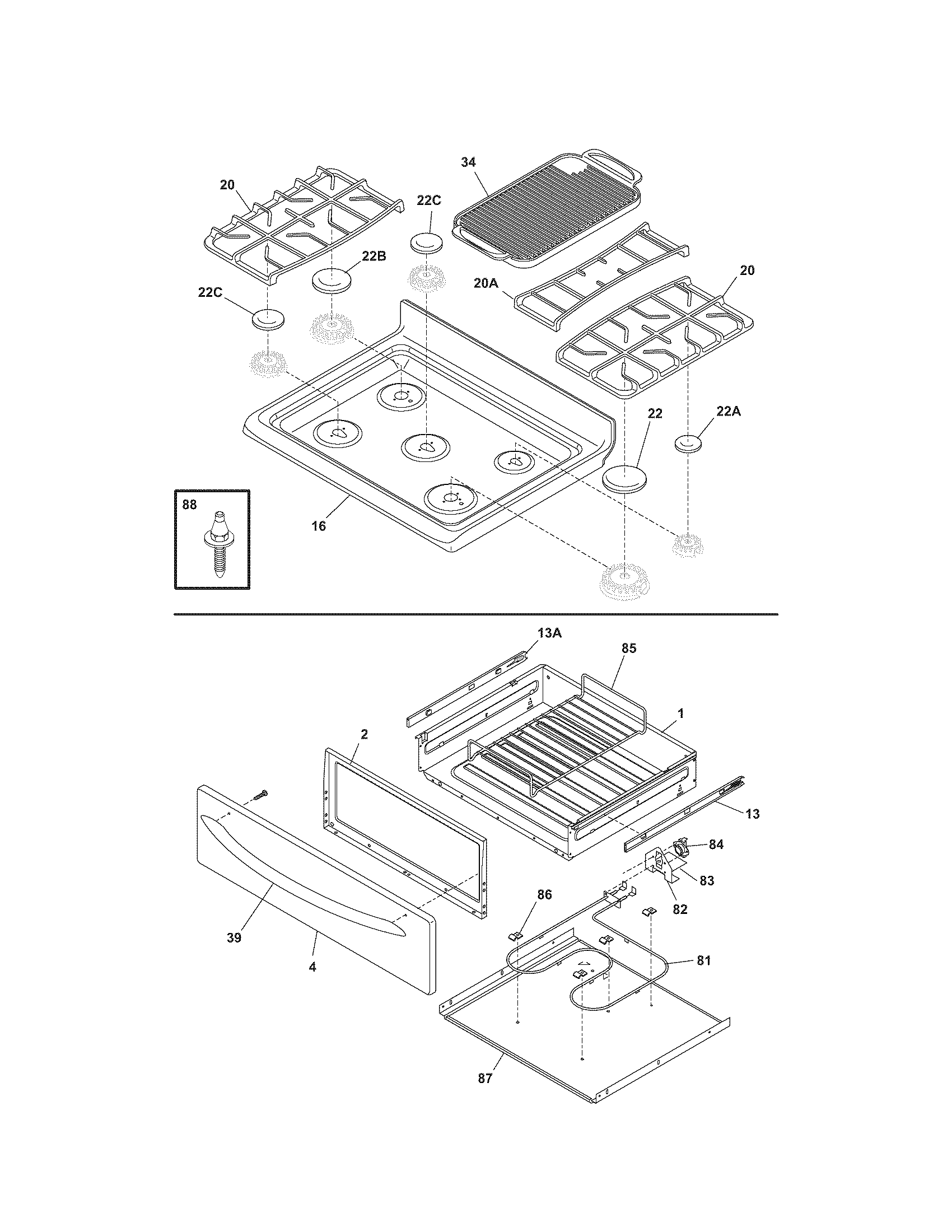 Kenmore Elite 79079424600 top/drawer diagram