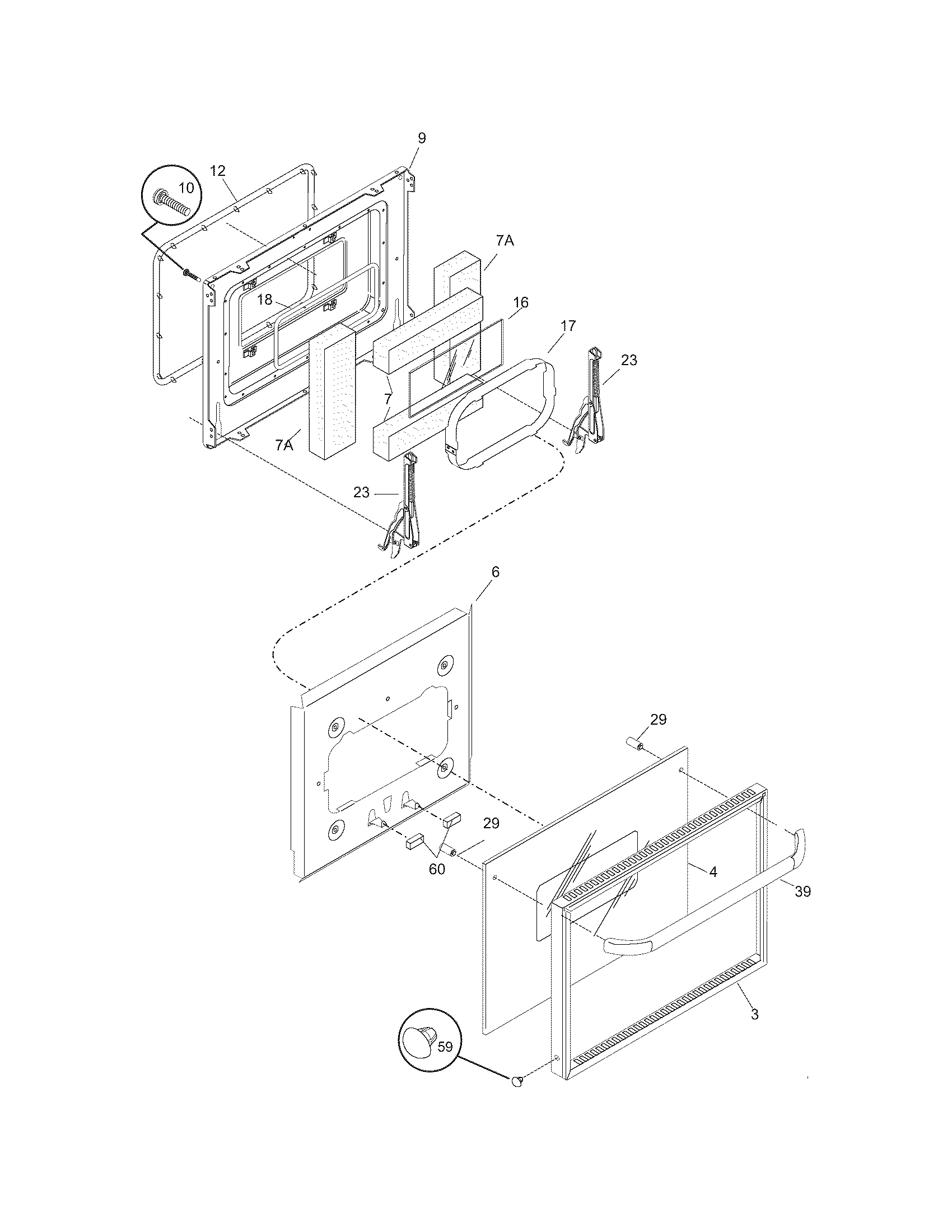 Frigidaire FEB24S2ABC door diagram