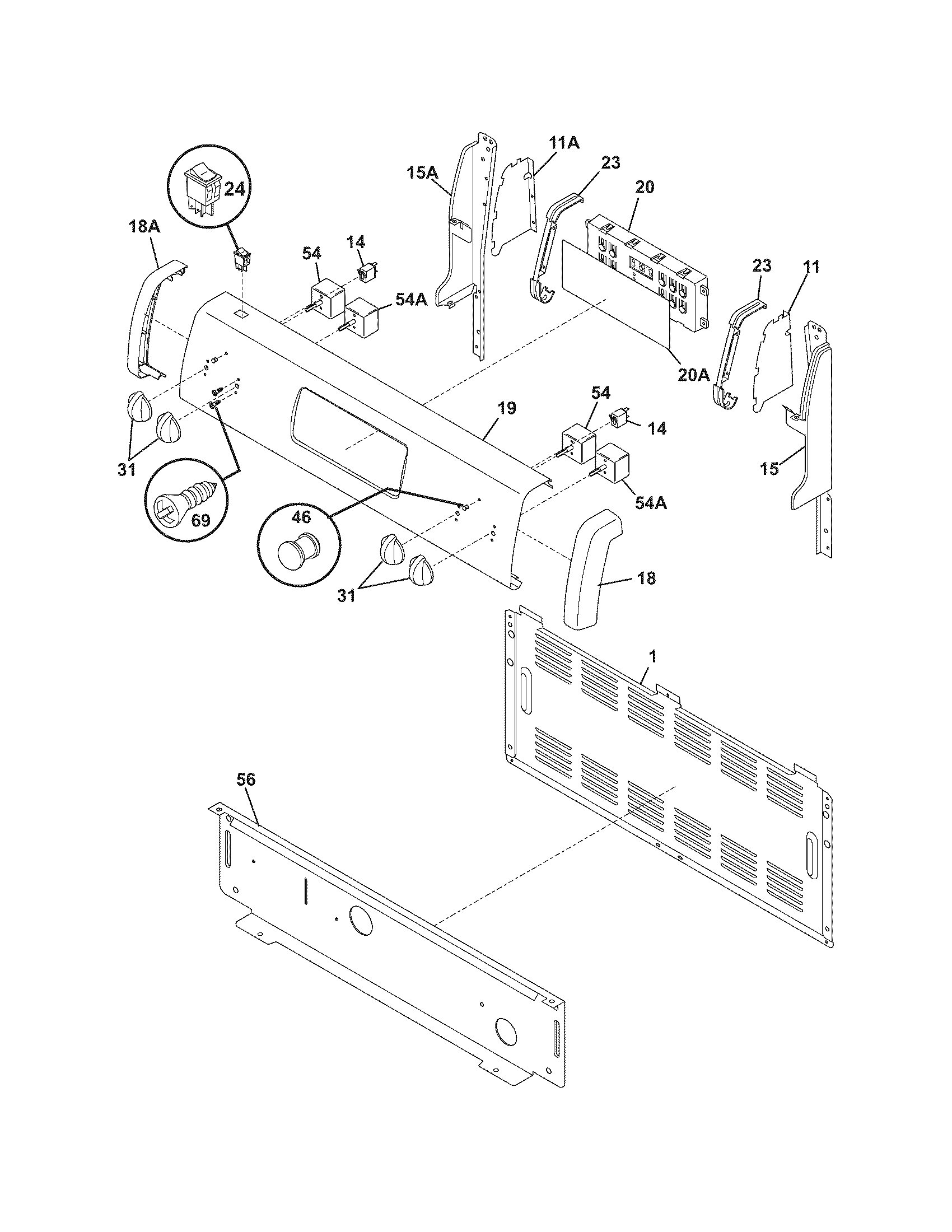 Gibson GEF351FSA backguard diagram