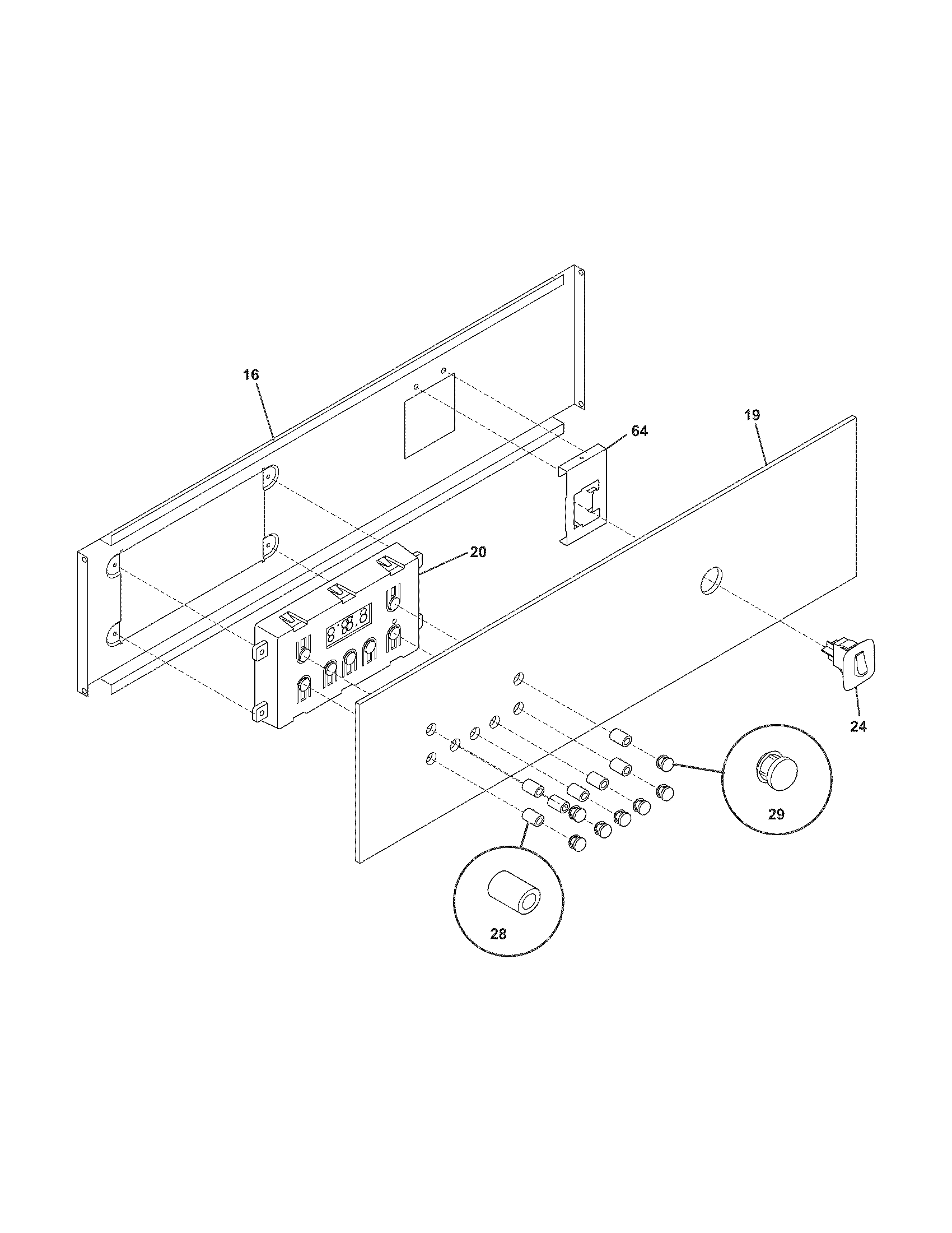 Frigidaire FGB24T3ECC control panel diagram