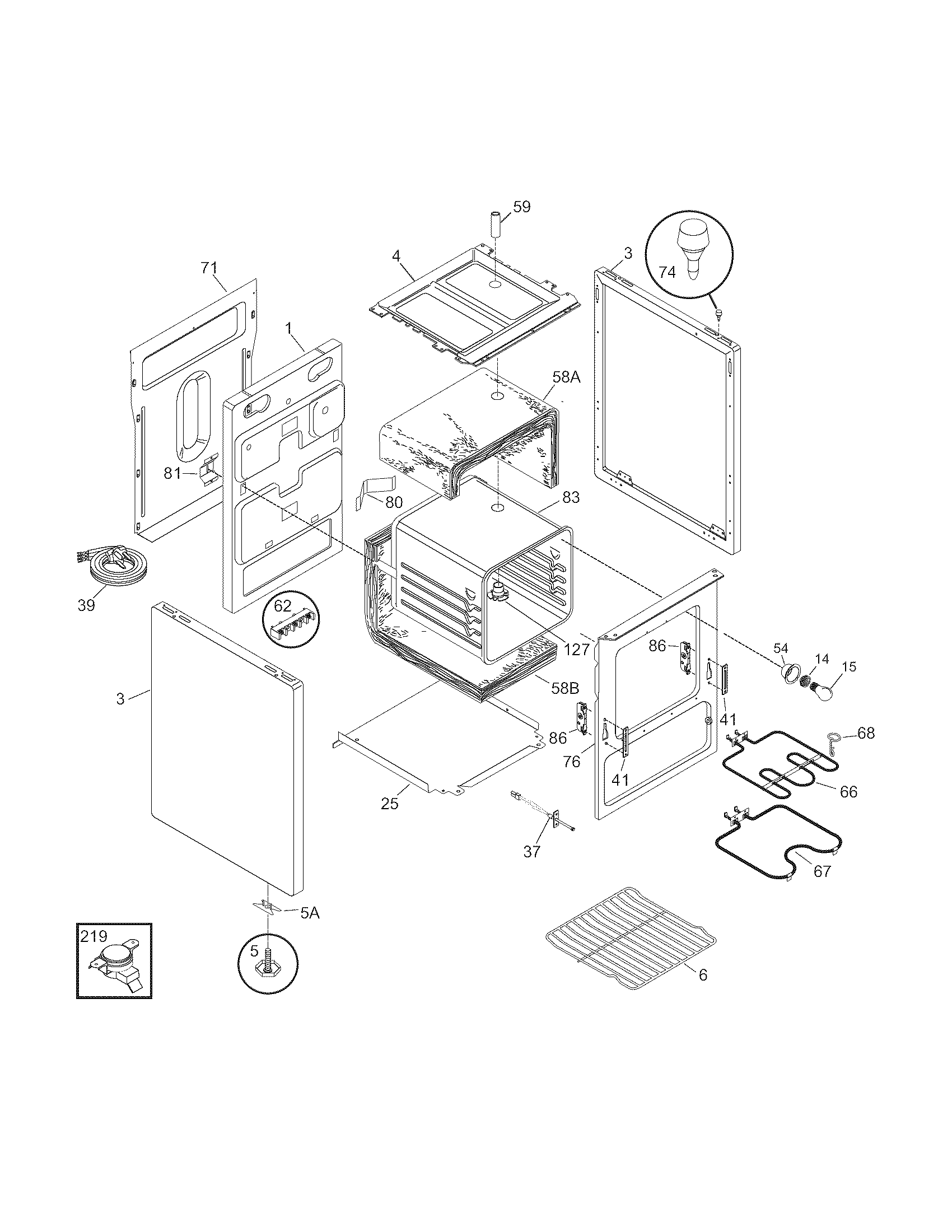 Crosley BEC212ES3 body diagram