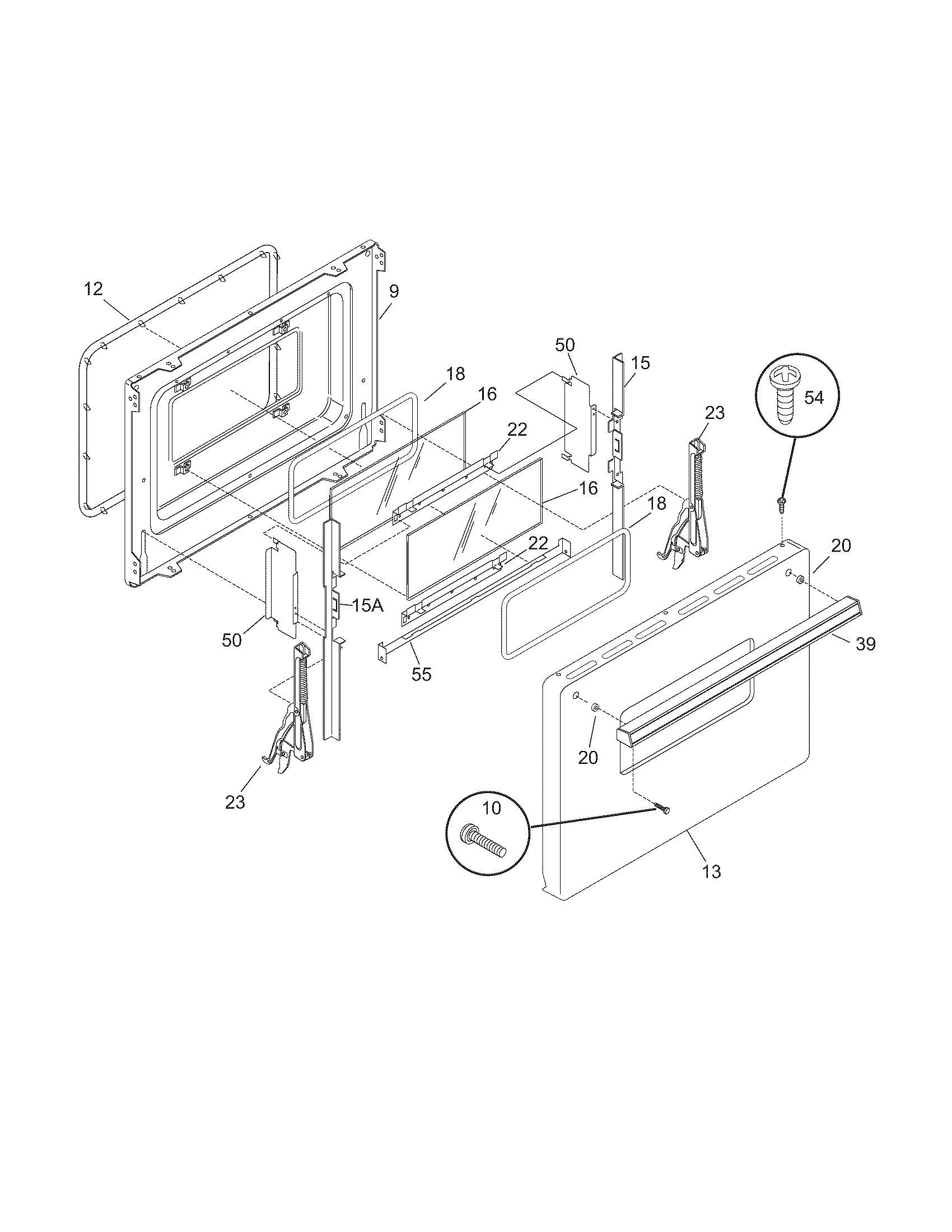 Crosley BEC212ES3 door diagram