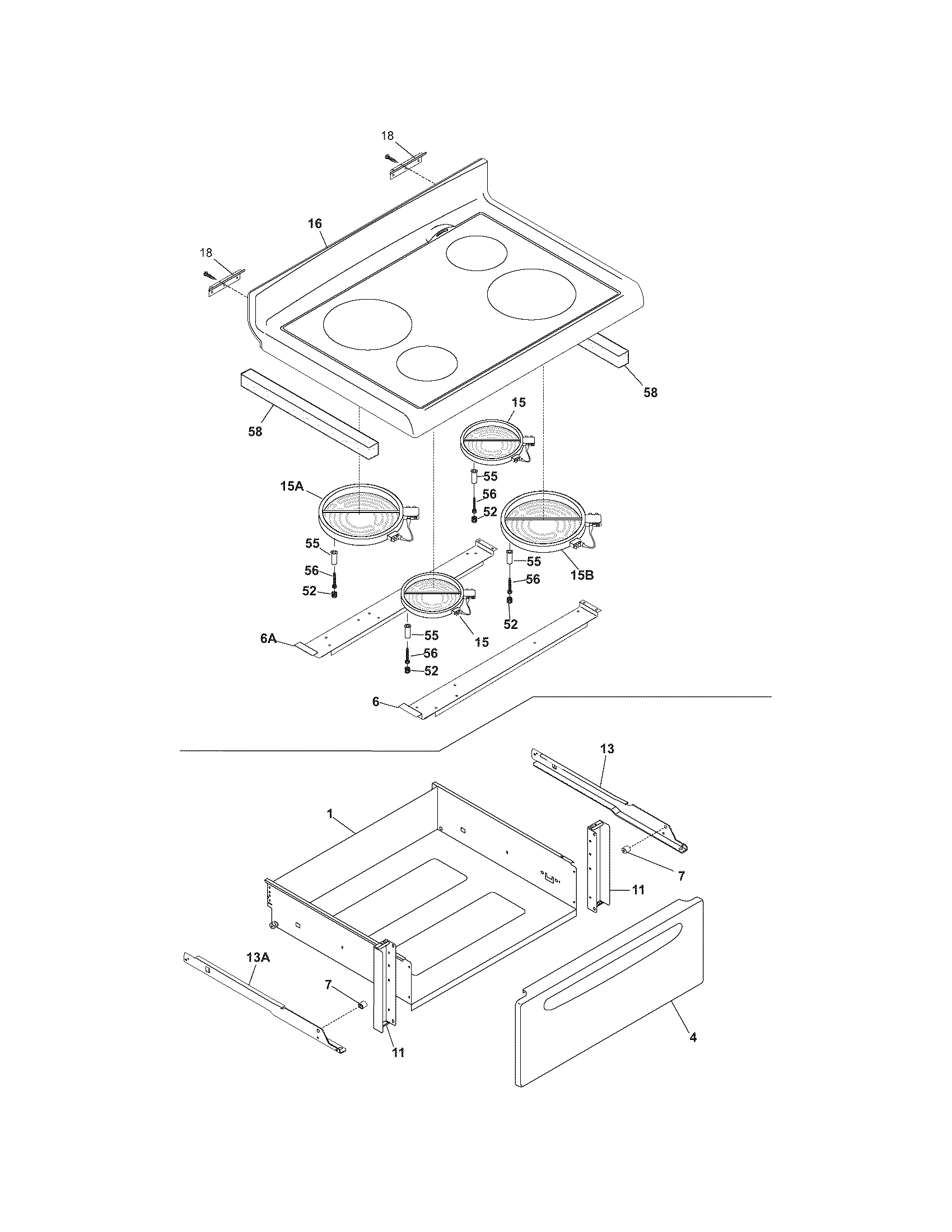 Gibson CGEF322ES5 top/drawer diagram