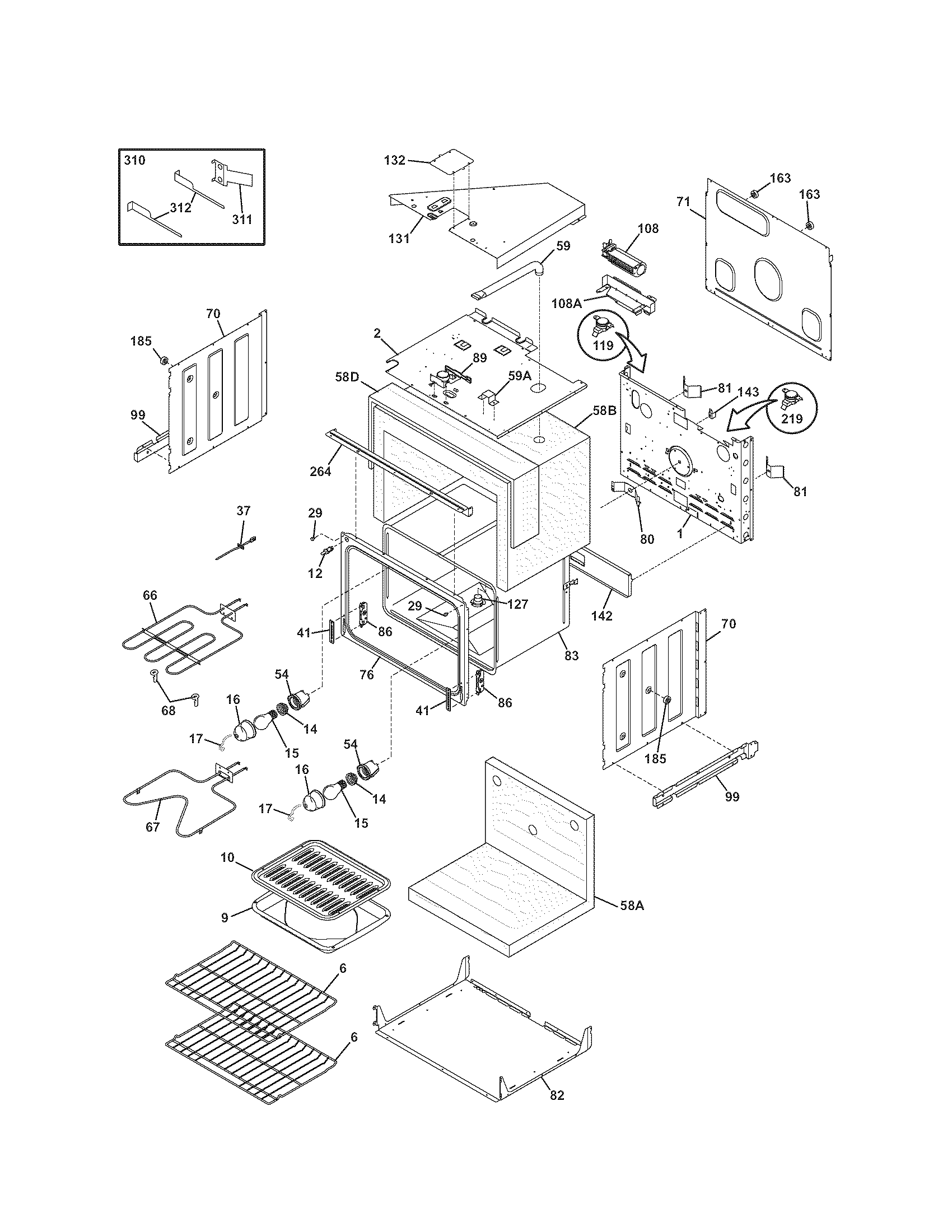 Kenmore 79047763405 upper oven diagram