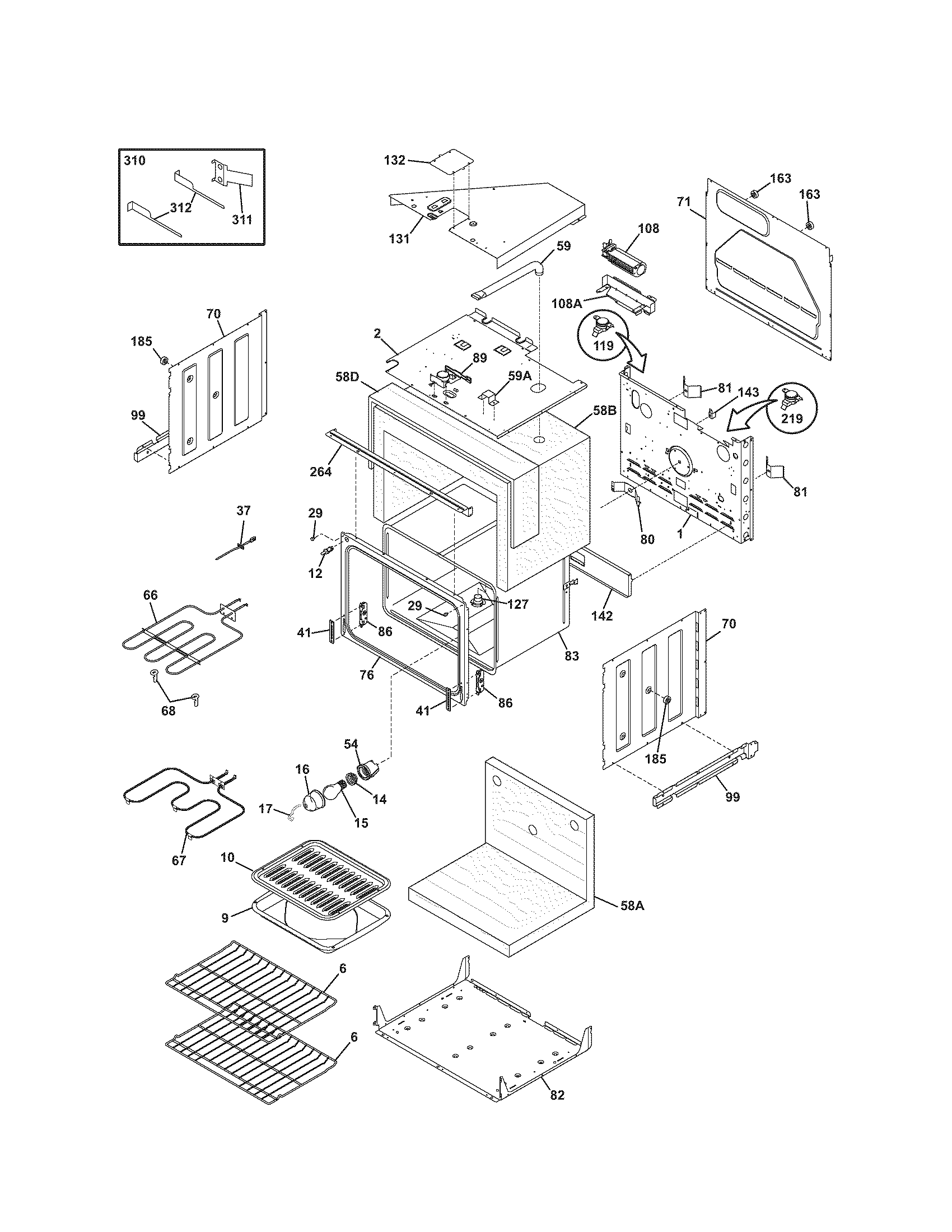 Kenmore 79047873405 upper oven diagram