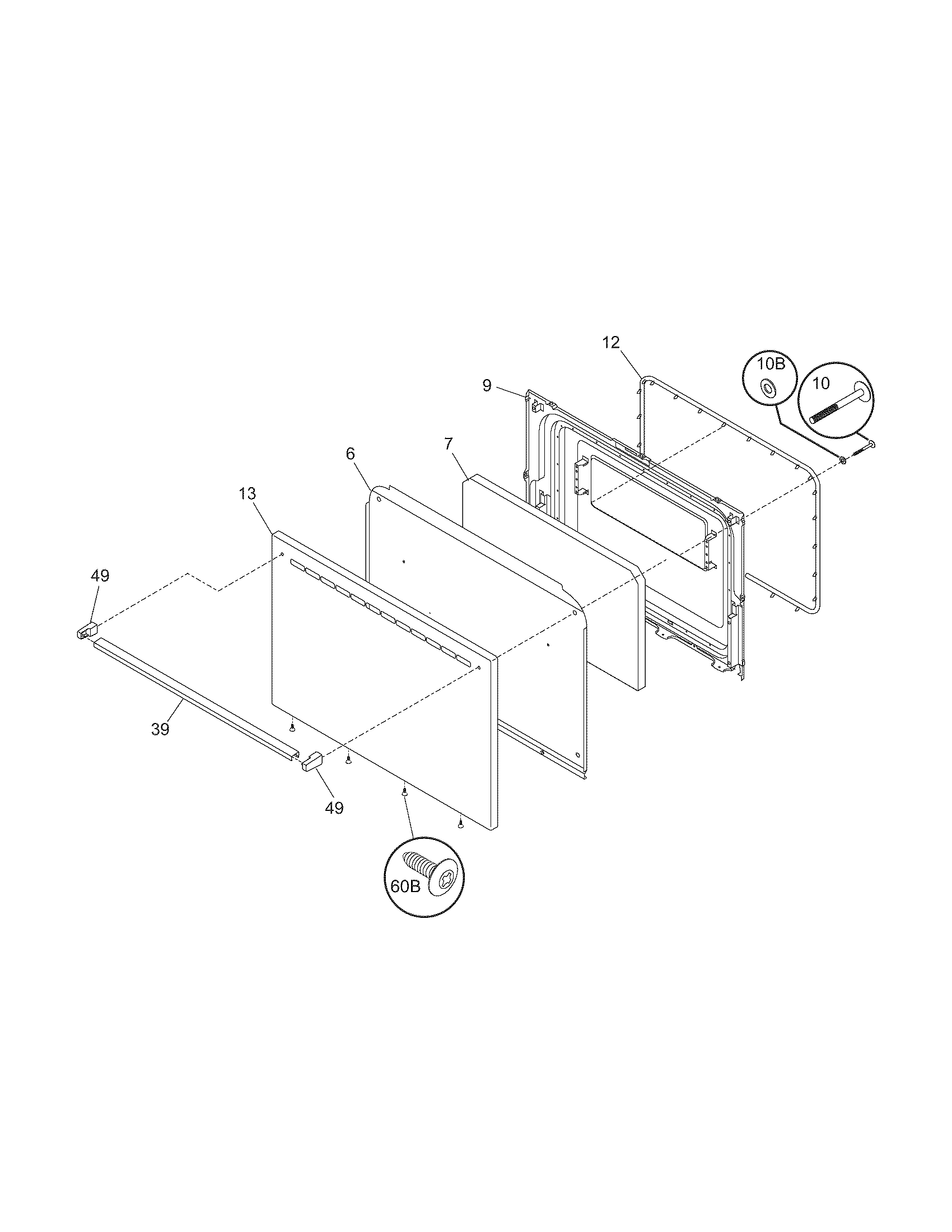 Kenmore 79060012601 door diagram