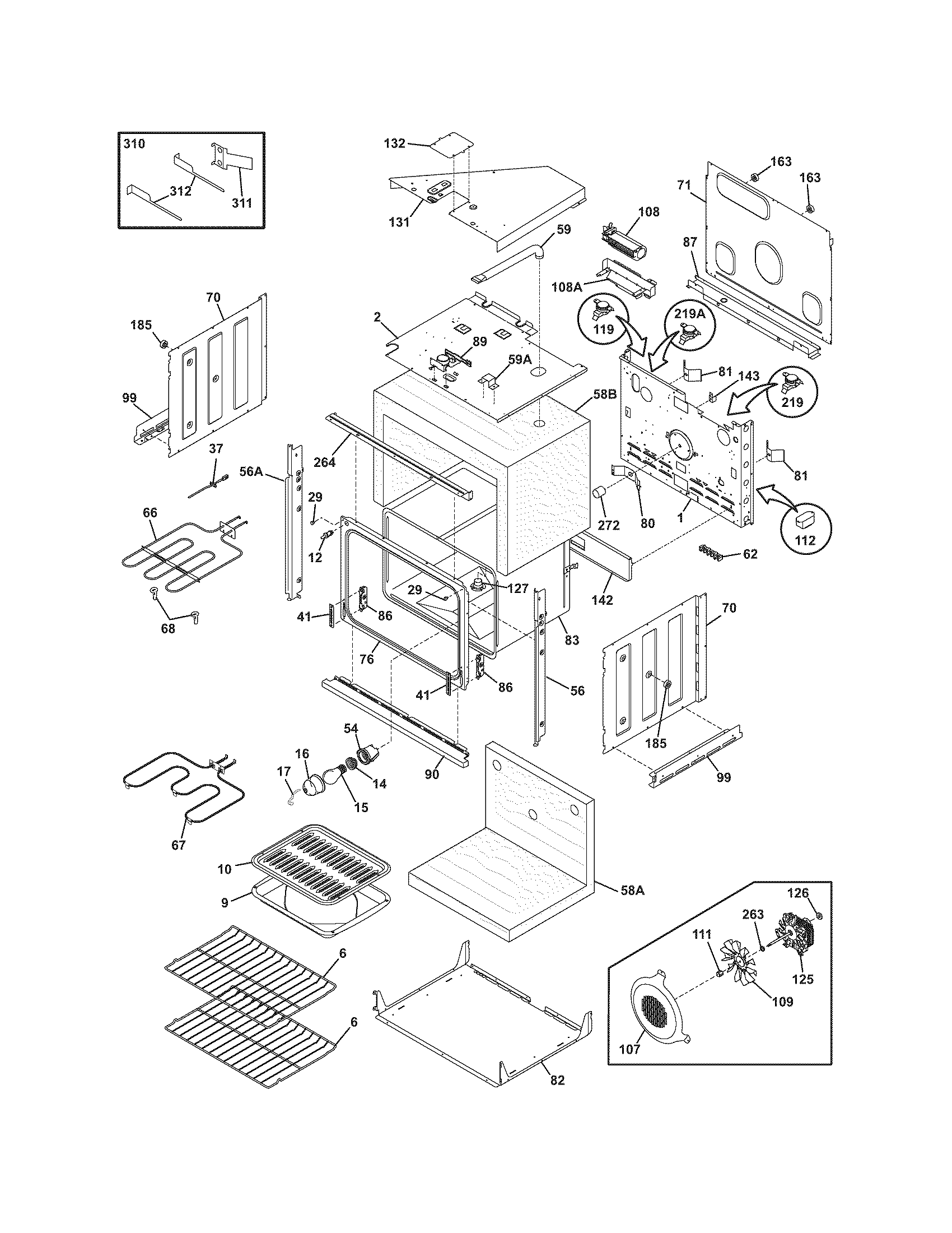Frigidaire FEB30S7FCB body diagram