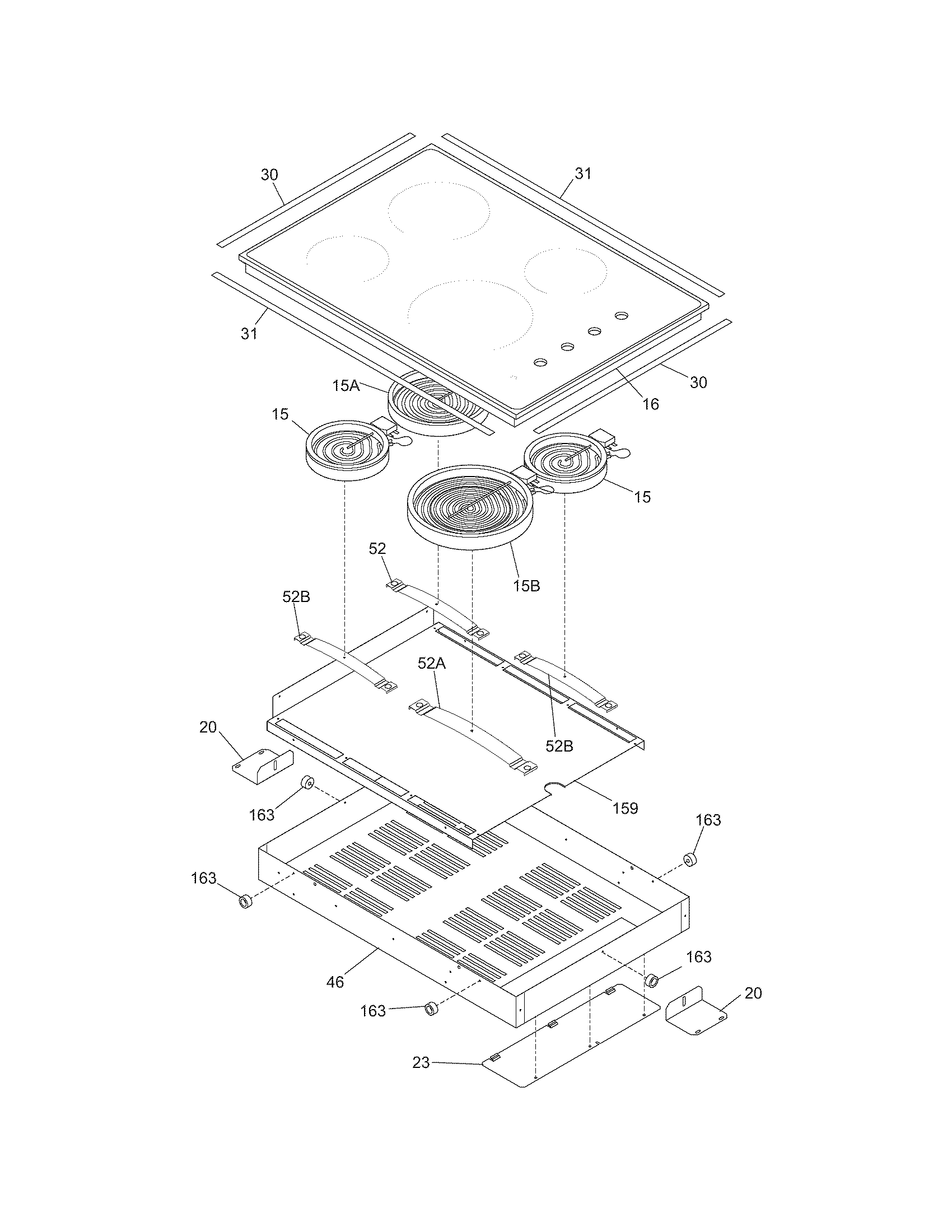 Frigidaire FEC30S6DQC maintop diagram