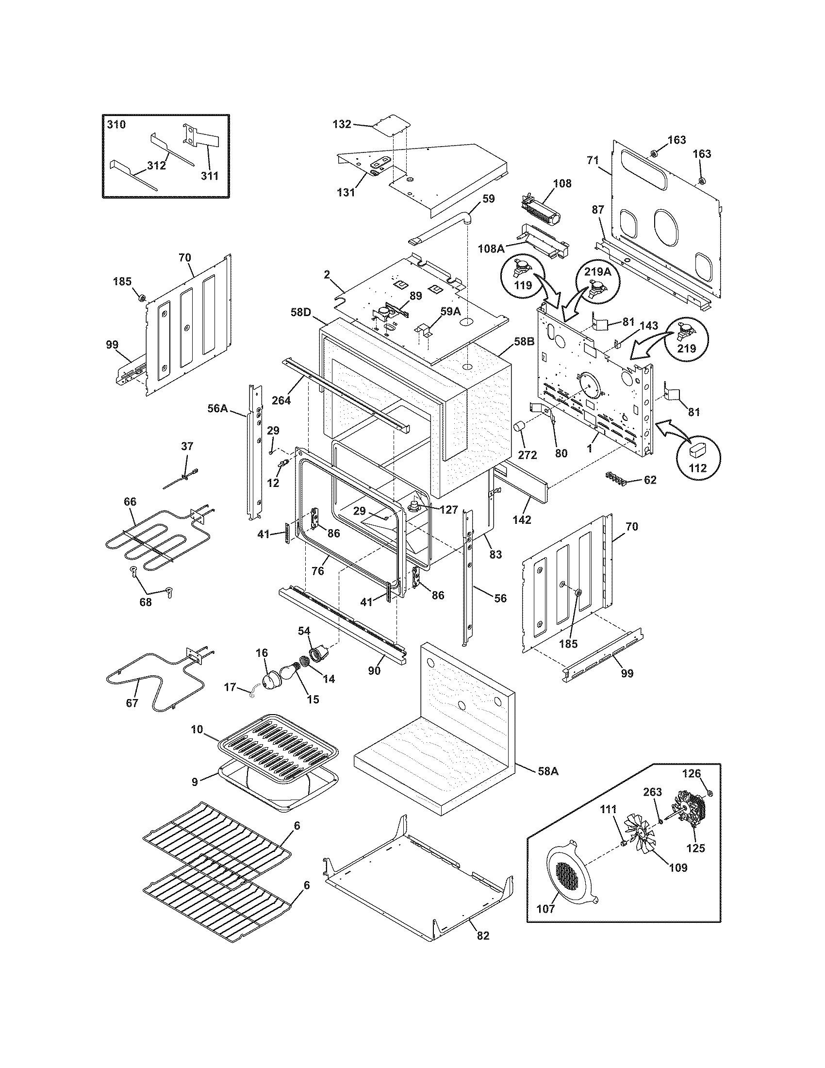 Frigidaire FEB27S6FCB body diagram