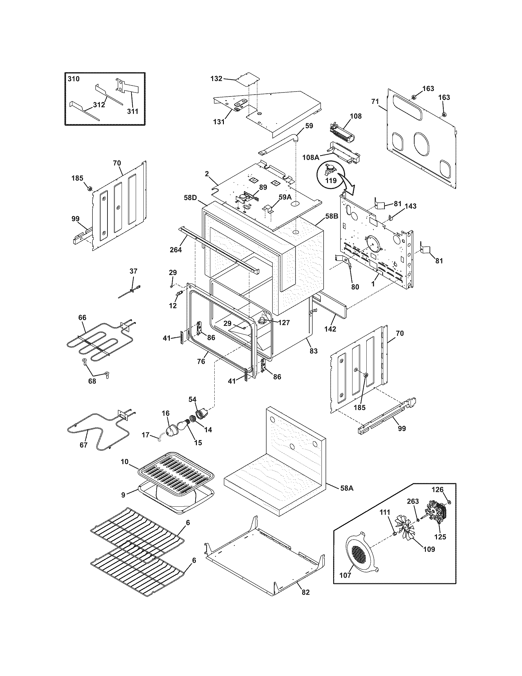 Frigidaire FEB27T6FCB upper oven diagram