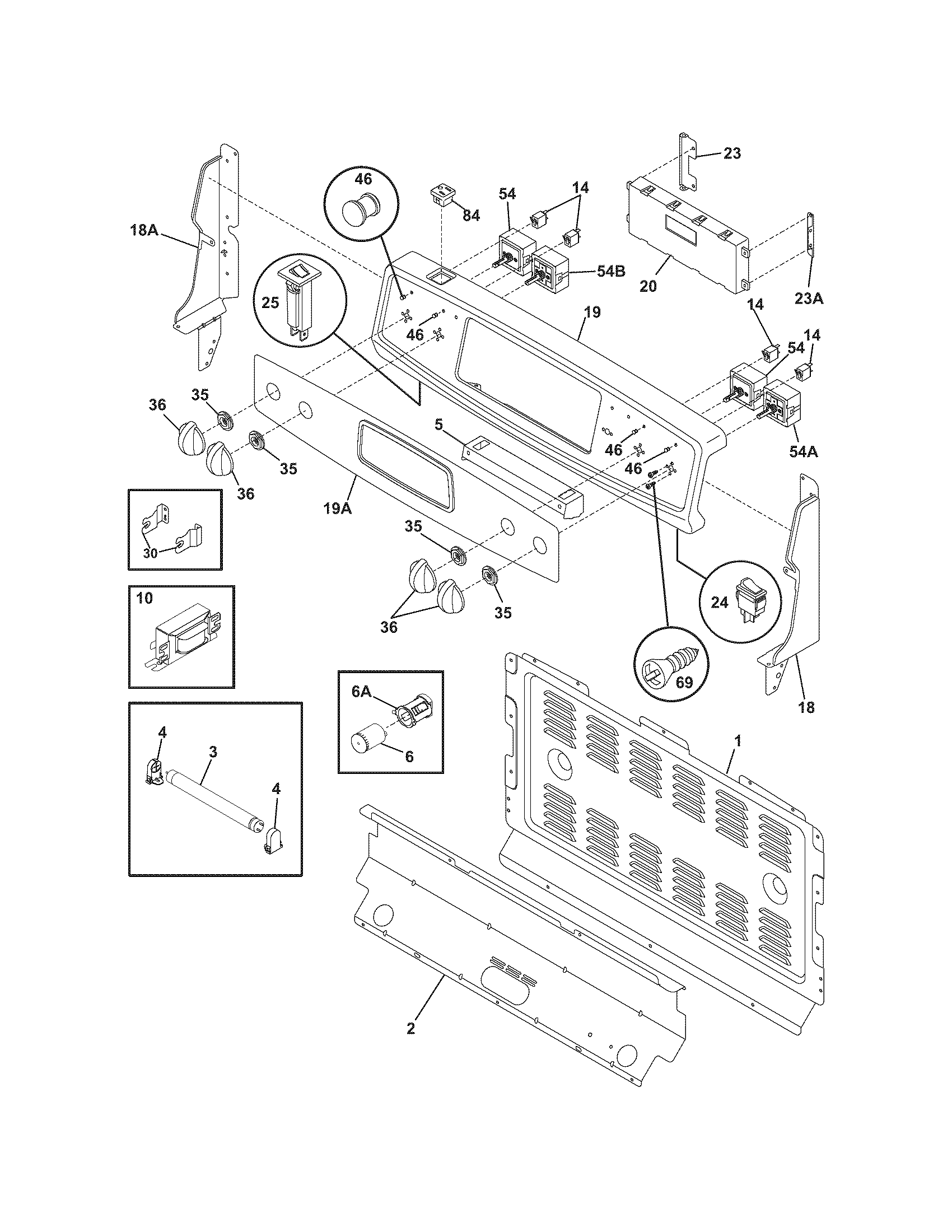 Frigidaire PFEF373ES3 backguard diagram