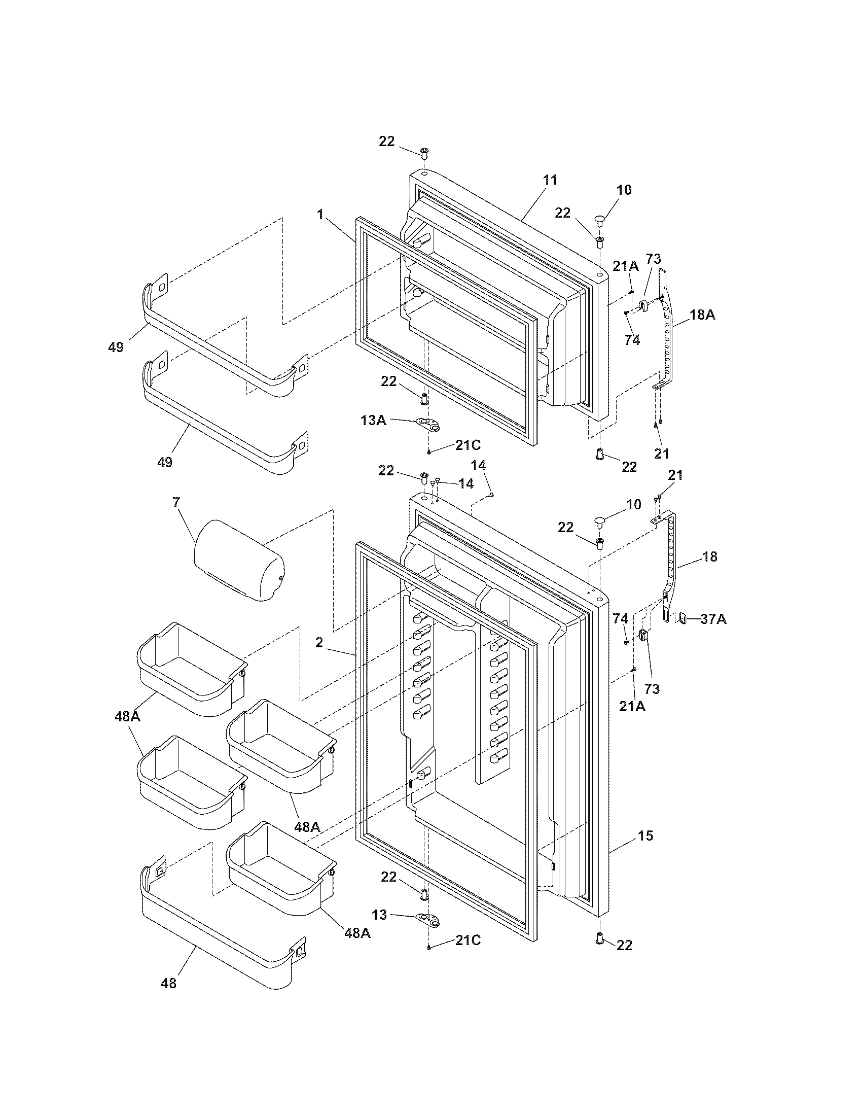Kenmore 25367174504 door diagram