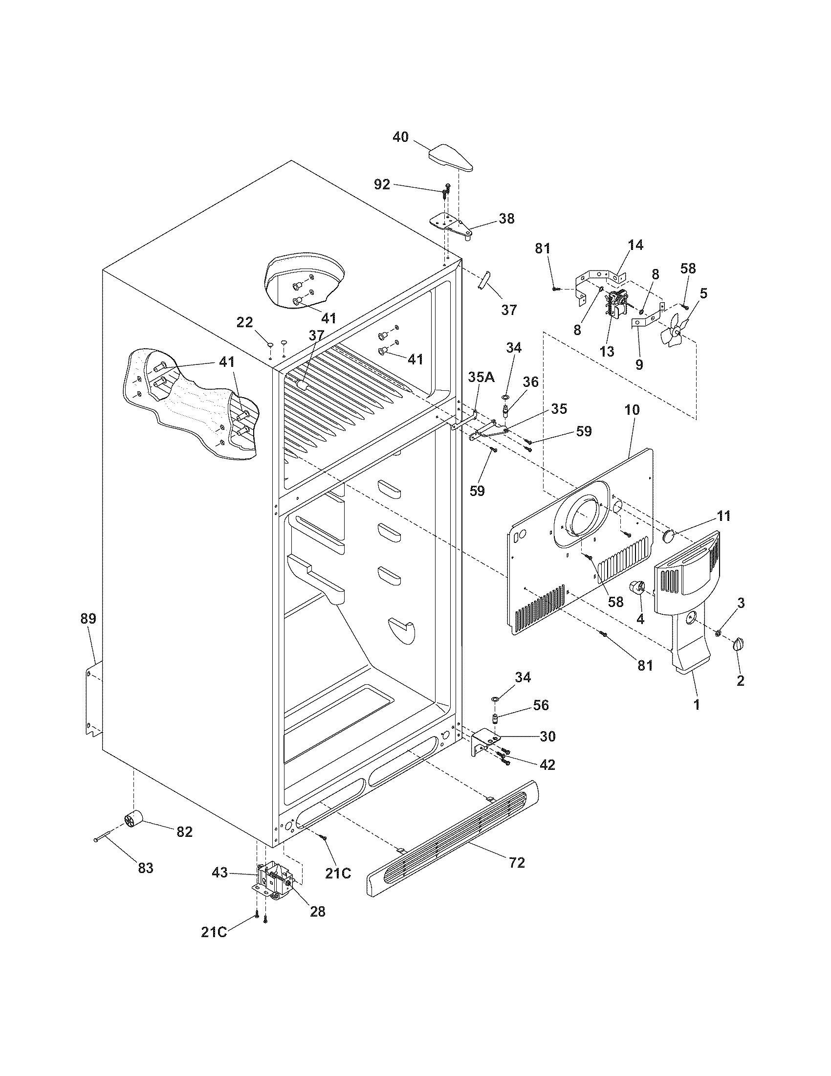 Kenmore 25377172502 cabinet diagram