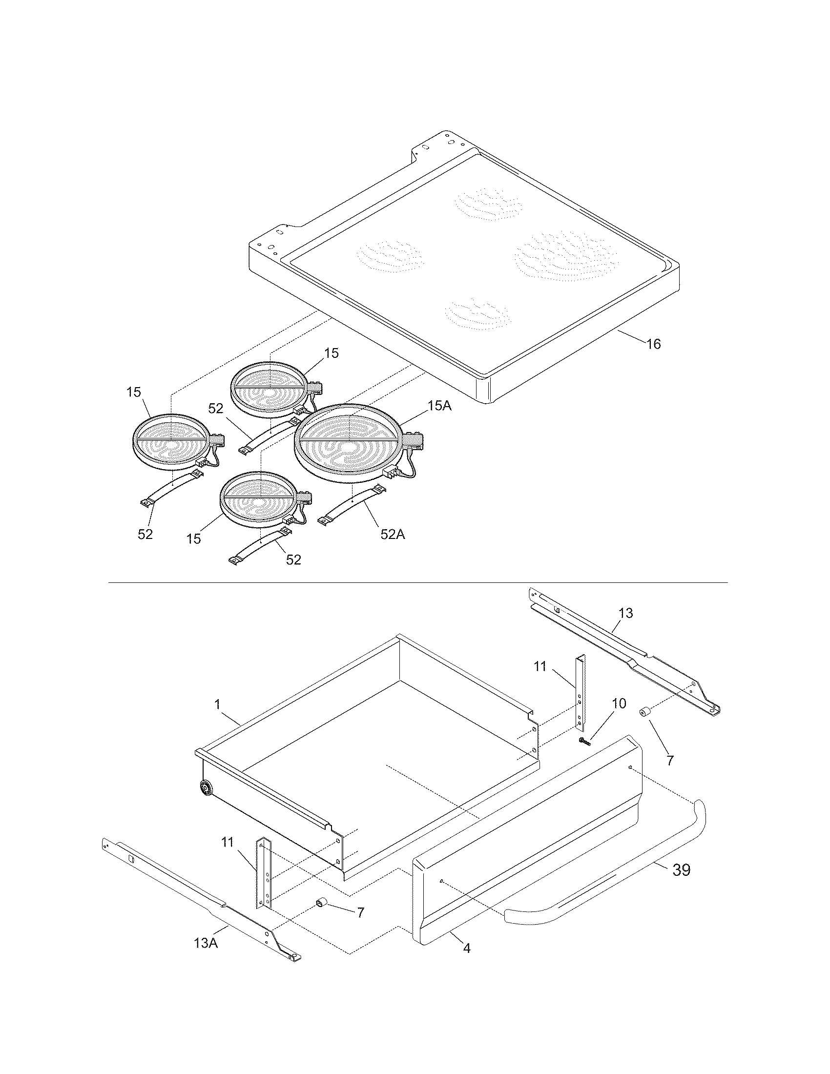 Kenmore 79090153403 top/drawer diagram
