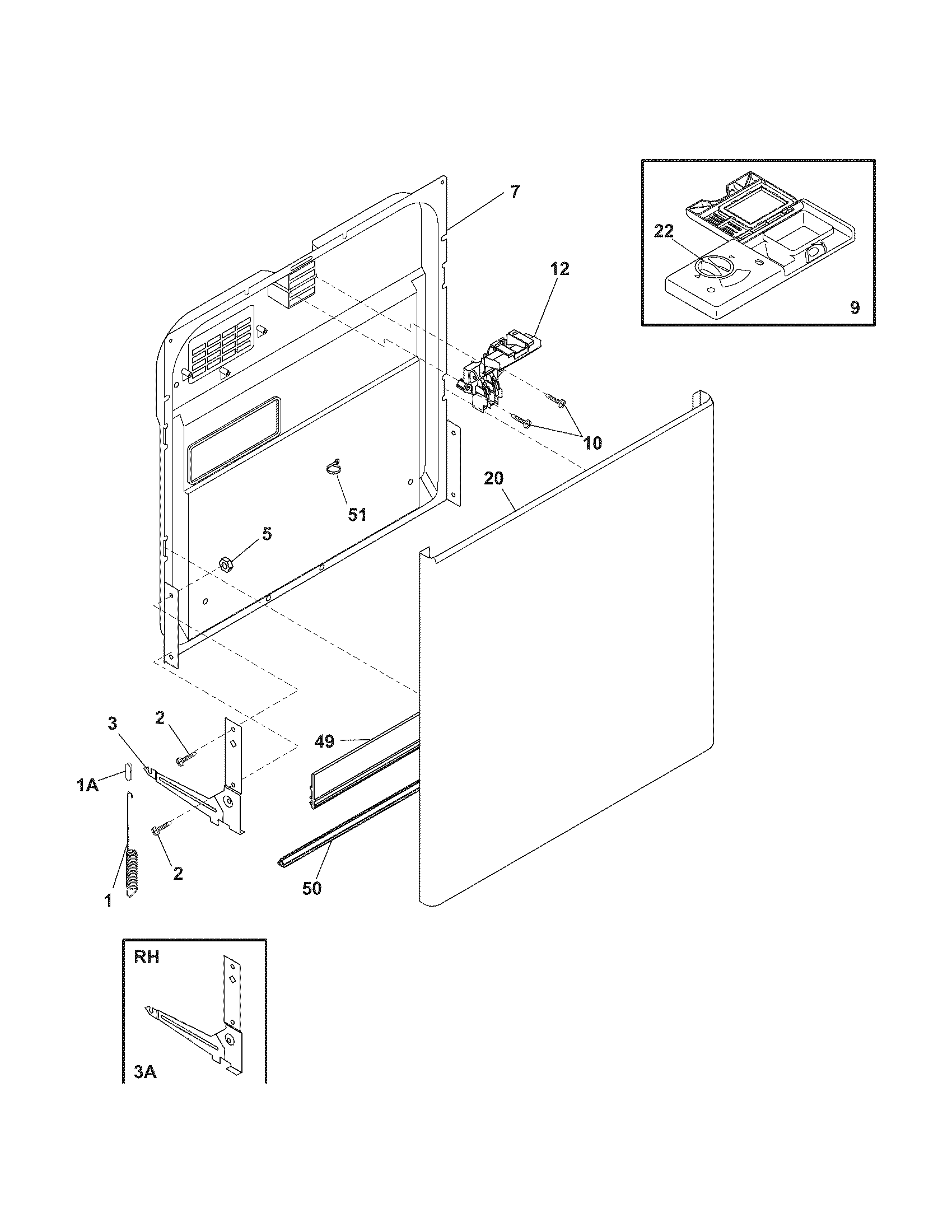 Kenmore 58716149402 door diagram