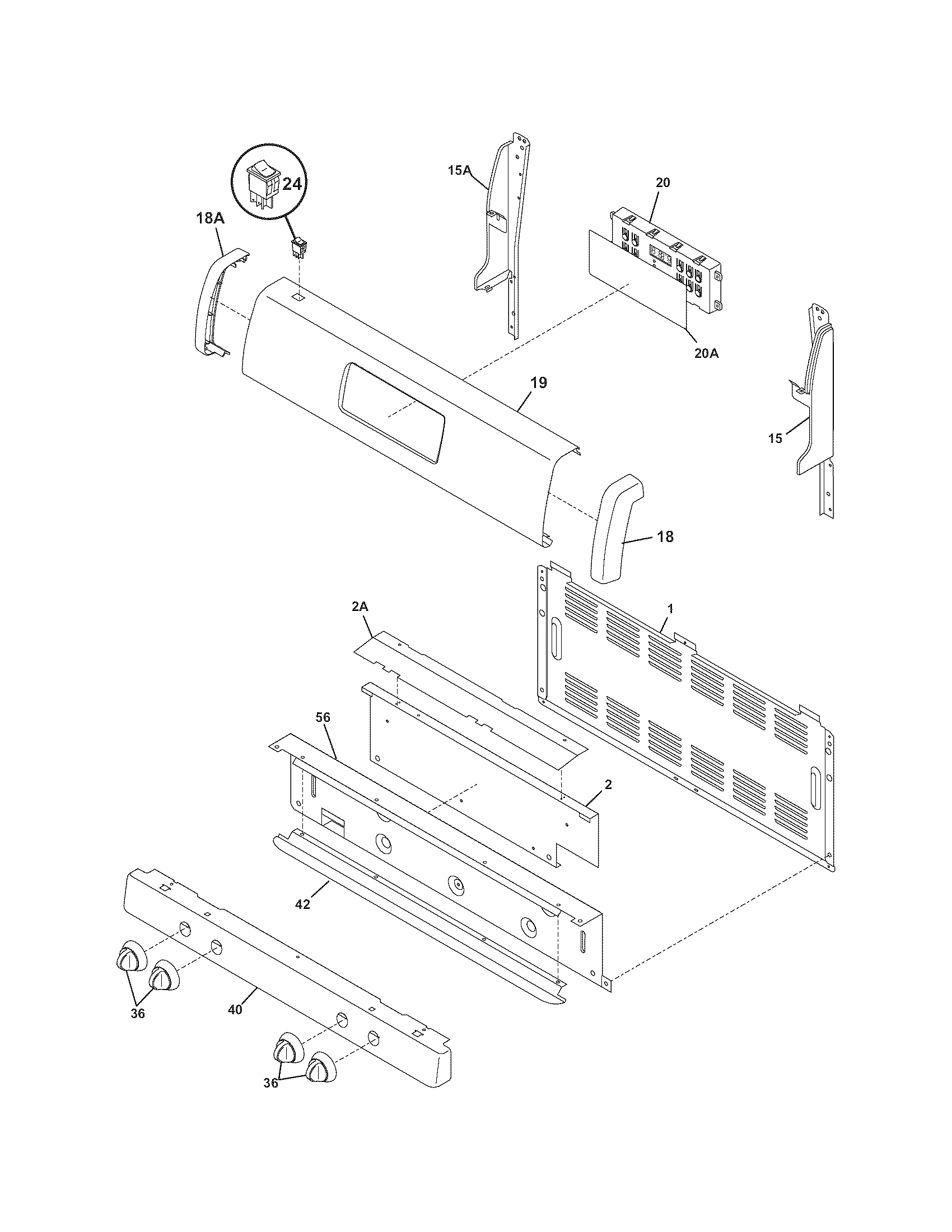 Frigidaire FGFL67DSH backguard diagram