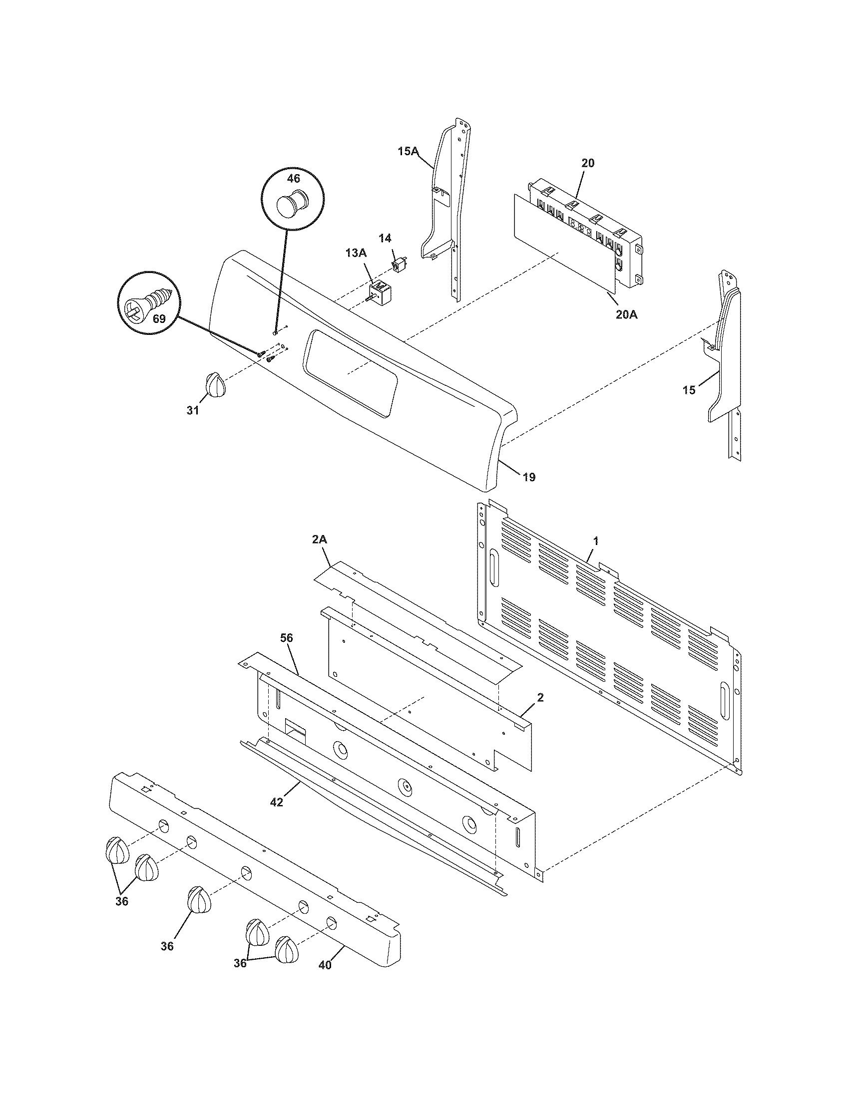 Frigidaire PLGFZ390ECF backguard diagram