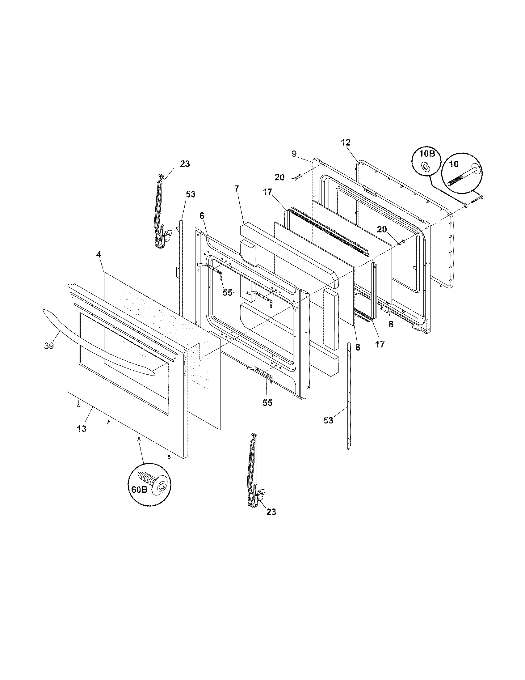 Frigidaire FGFLMC55ECC door diagram