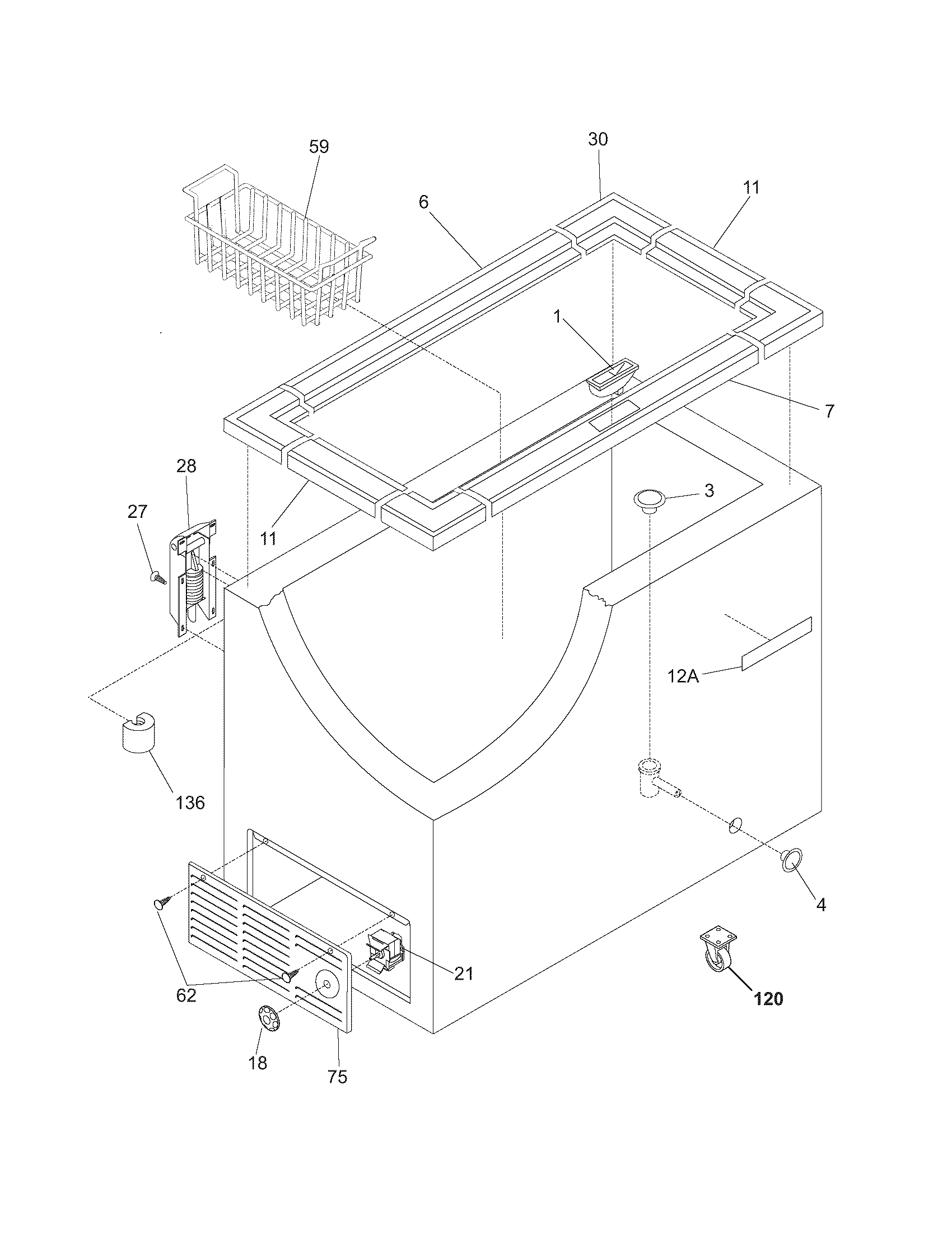 Frigidaire FCCS151FW1 cabinet diagram