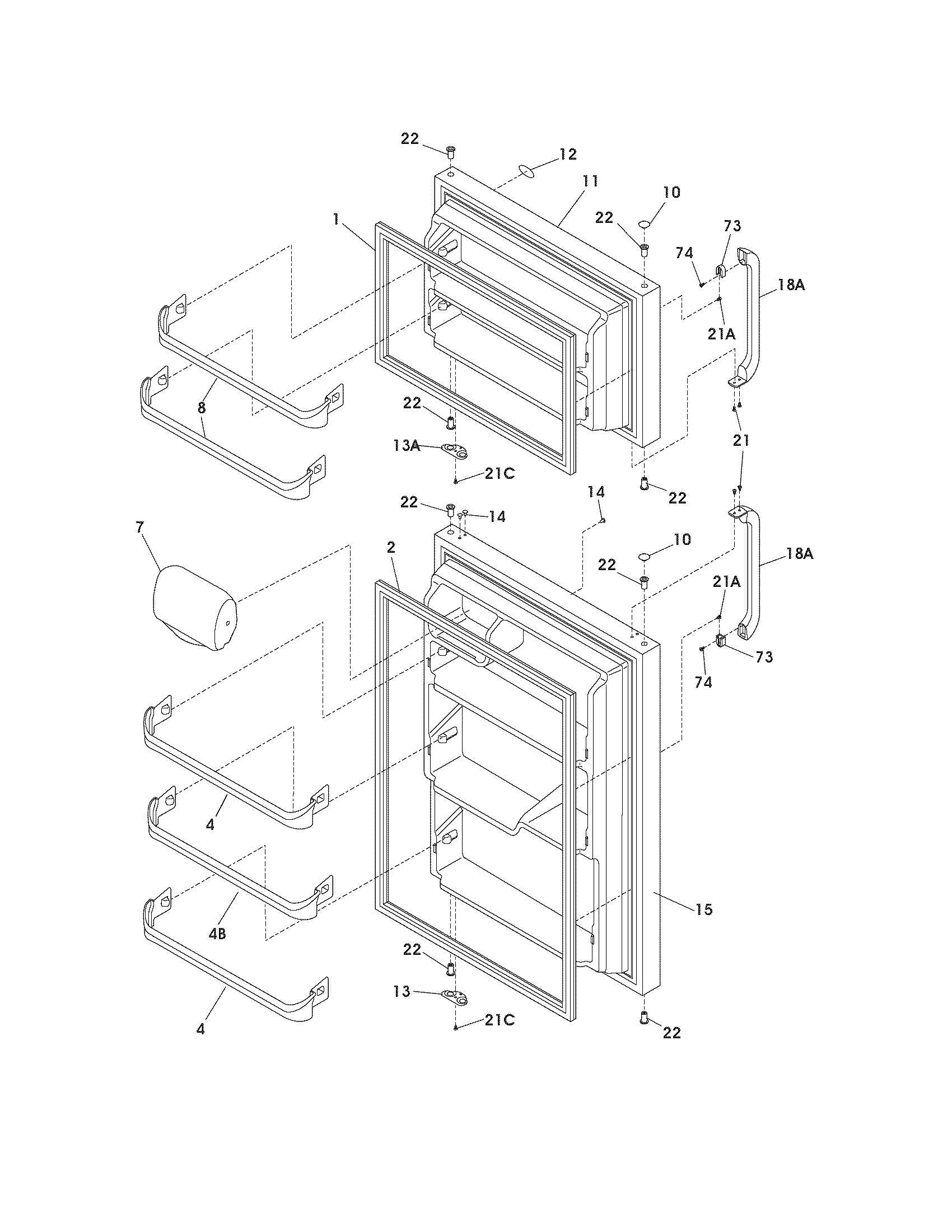 Crosley CRTE183IAW1 door diagram