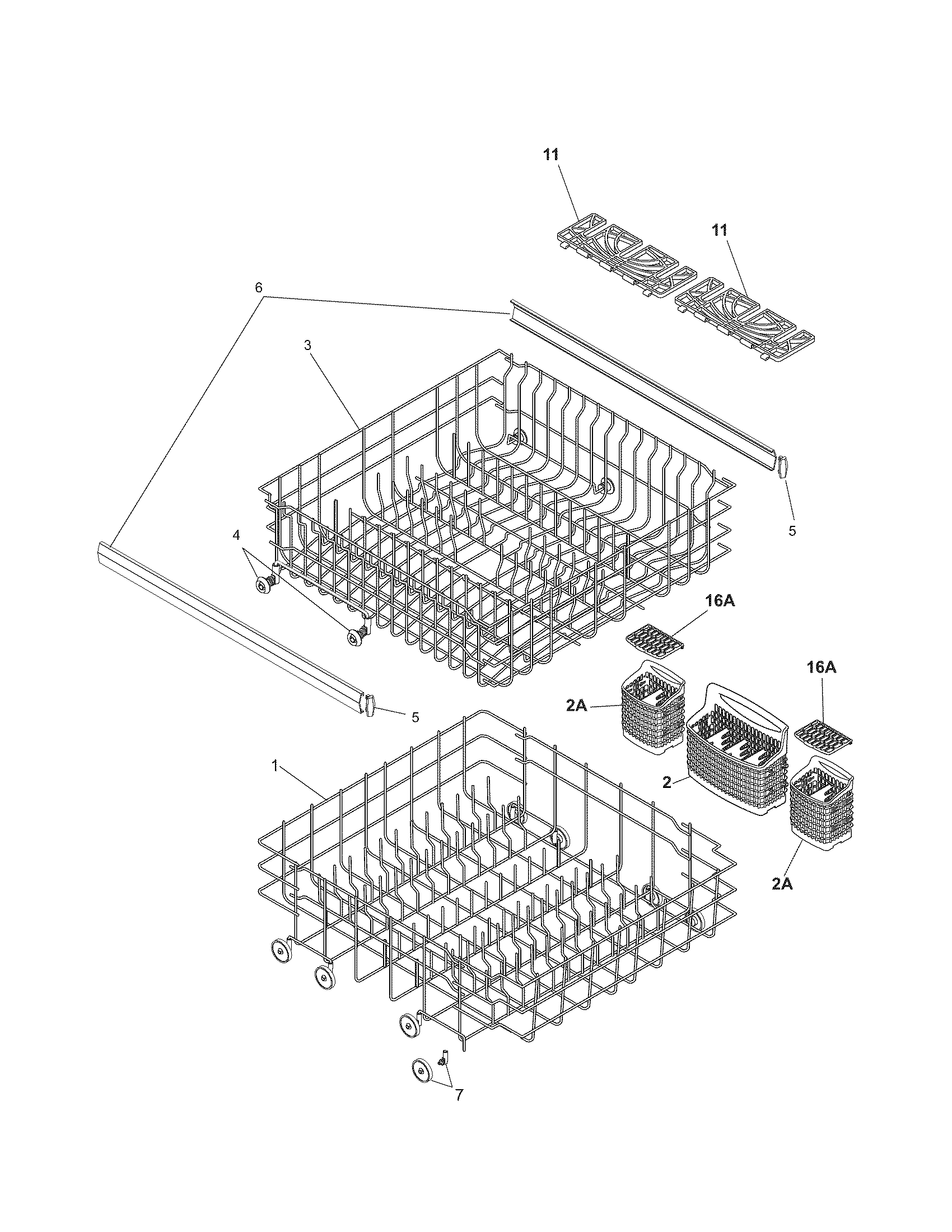Kenmore 58715253402 racks diagram