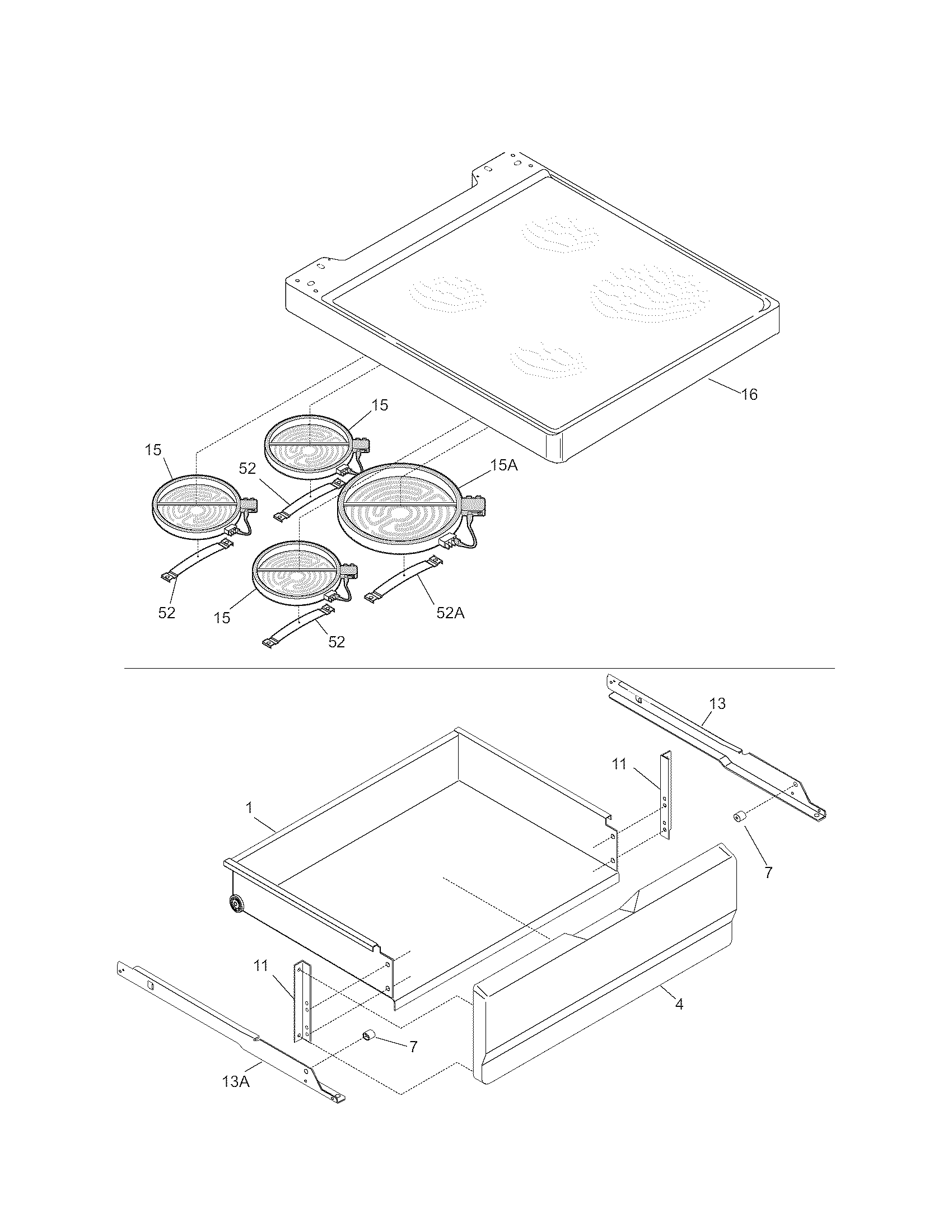 Kenmore 79090154304 top/drawer diagram