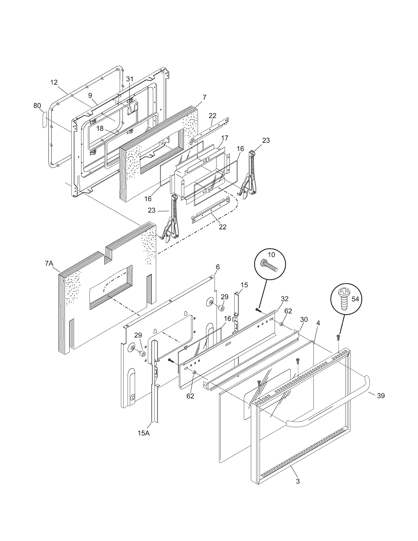 Kenmore 79090154304 door diagram