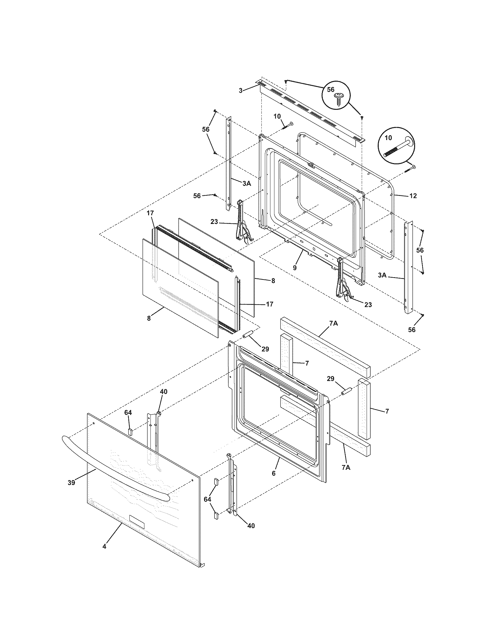 Kenmore Elite 79046712601 door diagram
