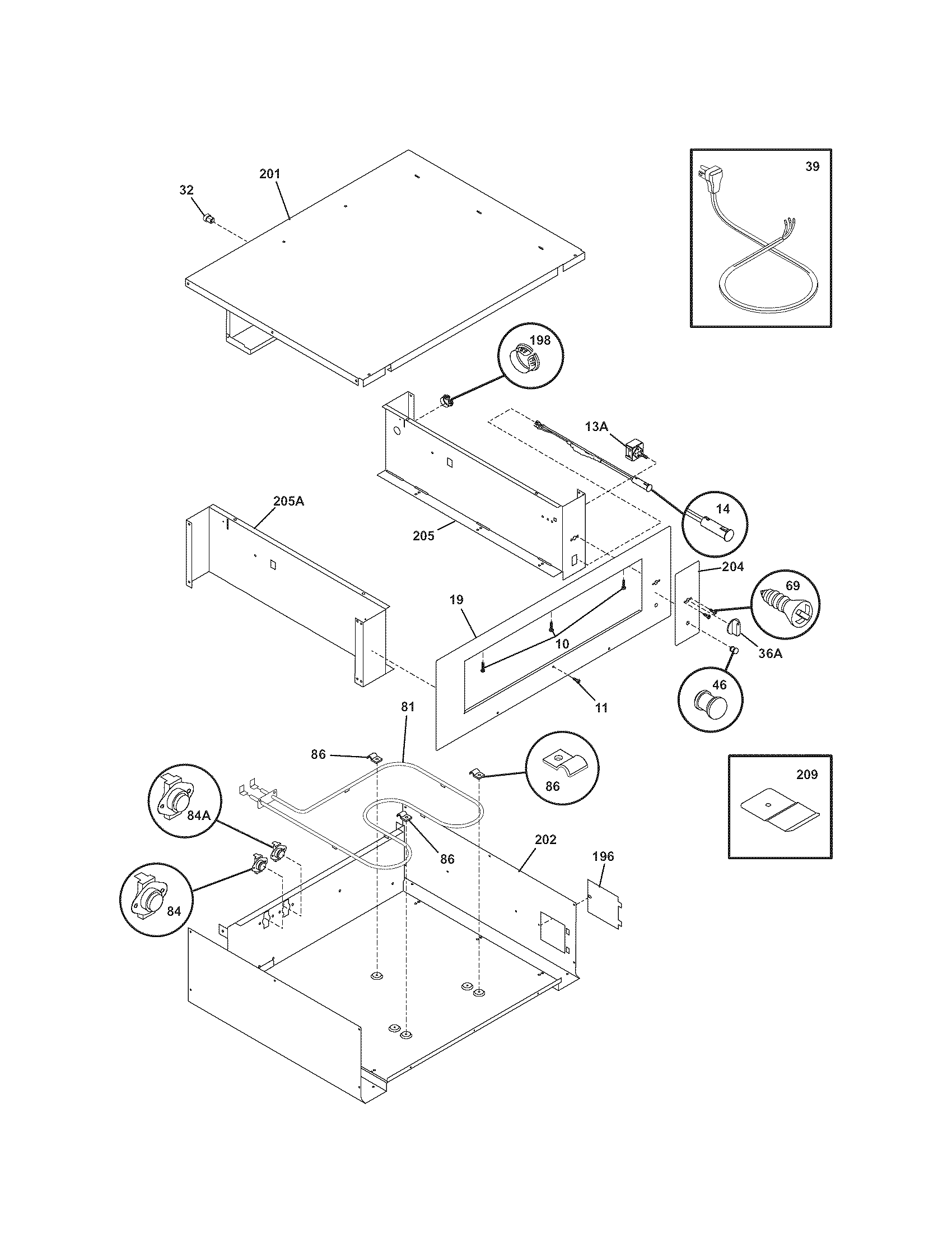 Kenmore Pro 79048003602 body diagram